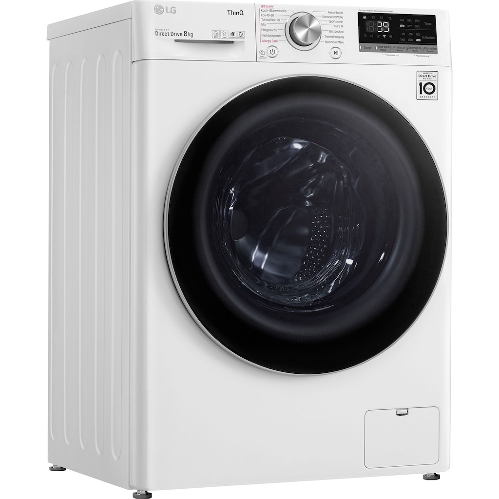 LG Waschmaschine »F4WV708P1E«, Serie 7, F4WV708P1E, 8 kg, 1400 U/min, TurboWash® - Waschen in nur 39 Minuten