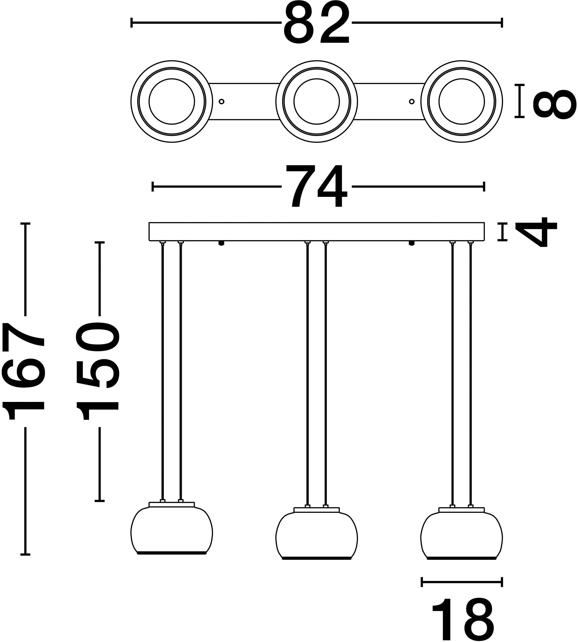 Nova Luce Pendelleuchte »BIOS« LED-Modul 1 Stk. Warmweiß