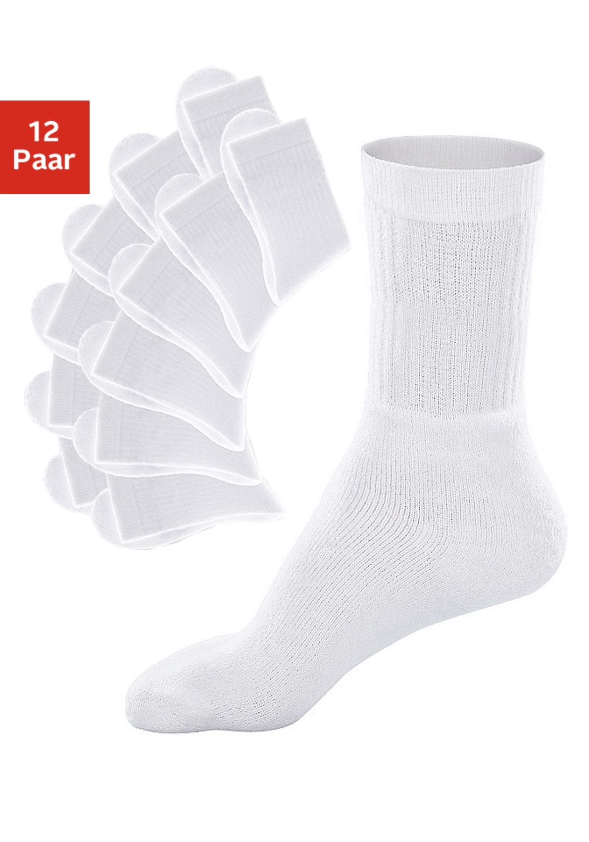 Tennissocken, (Set, 12 Paar), mit Frottee