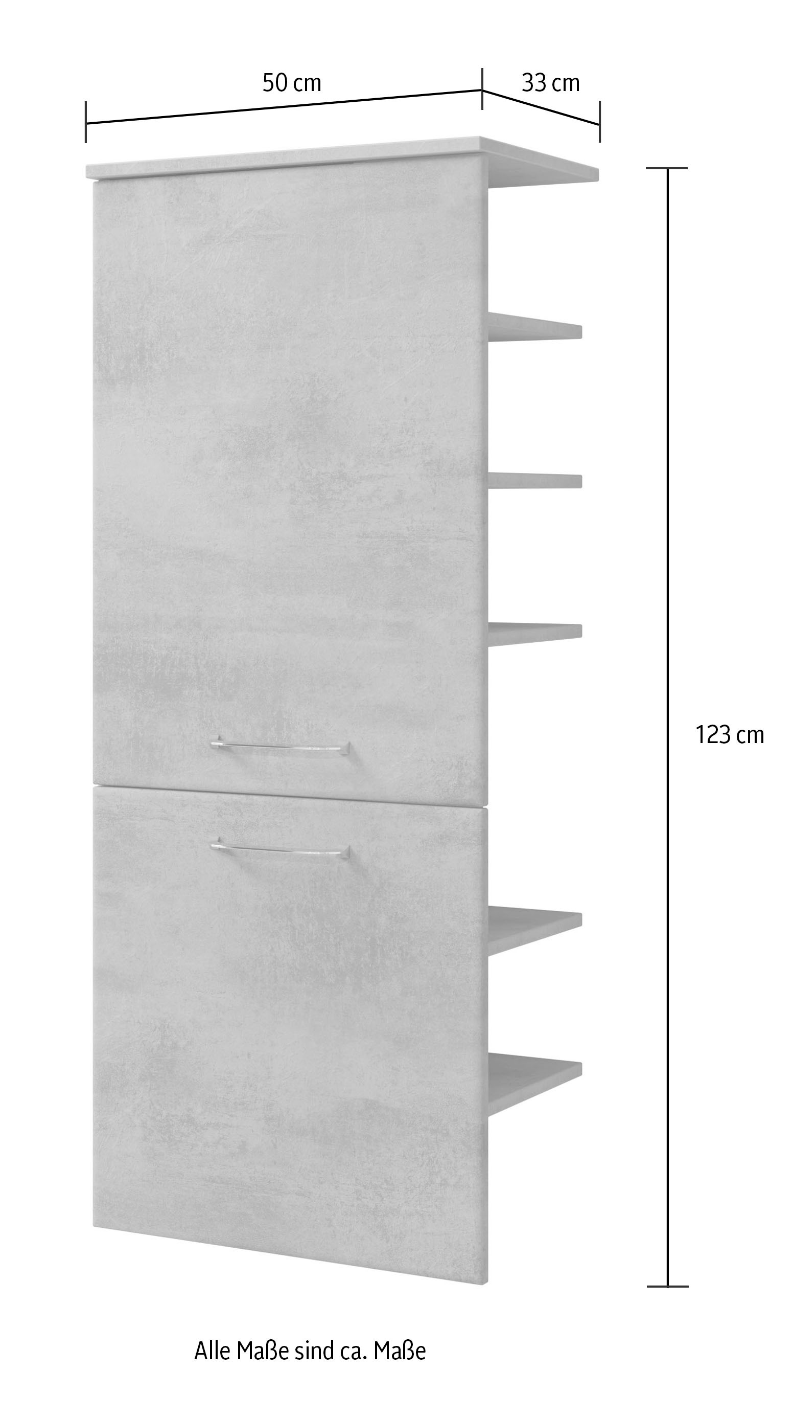 Saphir Midischrank »Quickset 945 Badschrank 50 cm breit, 2 Türen, seitliche Ablagen« Badezimmer-Midischrank inkl. Türdämpfer, Griffe in Chrom glänzend