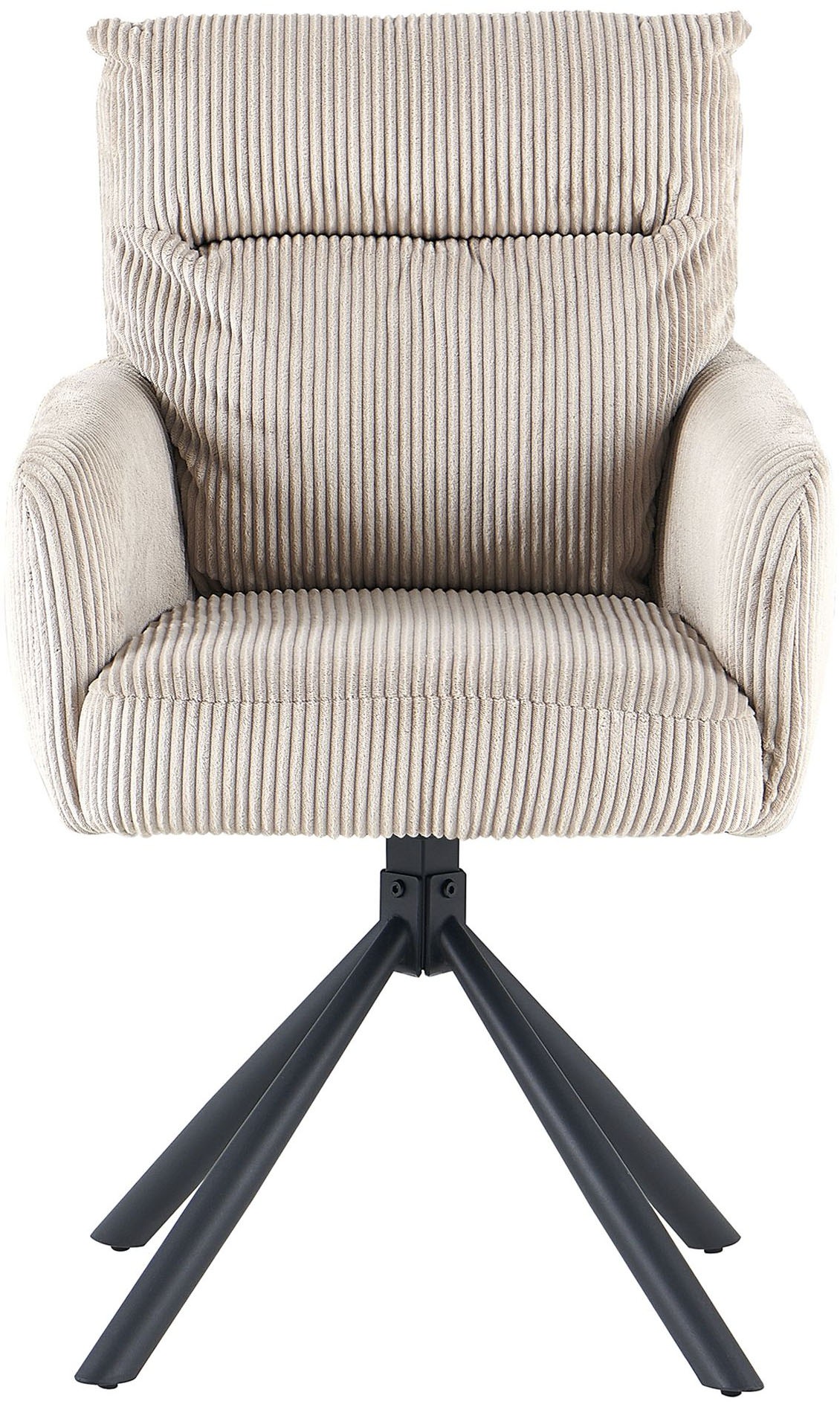 OTTO home Esszimmerstuhl »Justin« (Set) 2 Stk.gemütlicher Sessel mit Taschenfederkern, 360 Grad drehbar, Grob - Cord