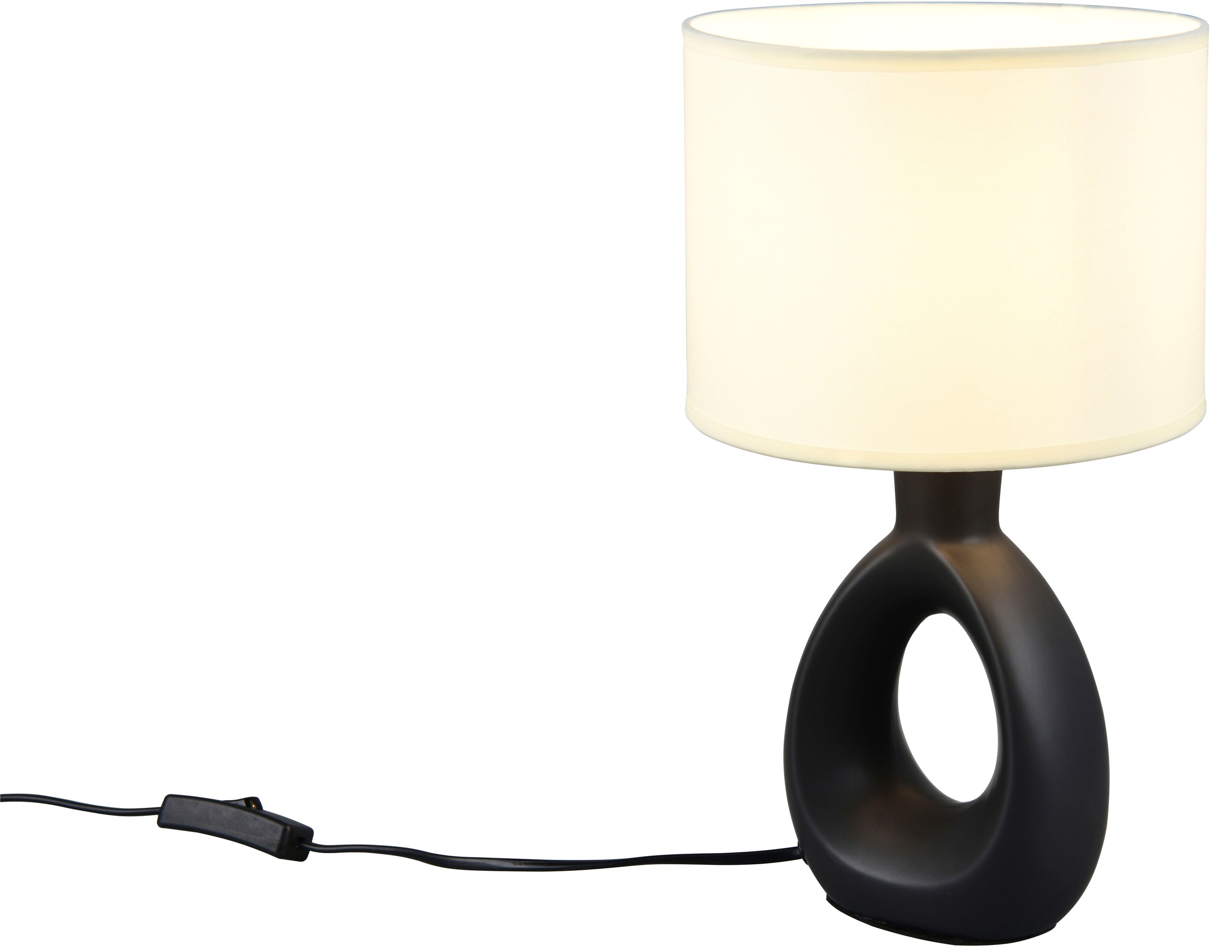 Leonique Tischlampe »Charmont, Deko Tischleuchte mit Stoffschirm, Schnursch günstig online kaufen