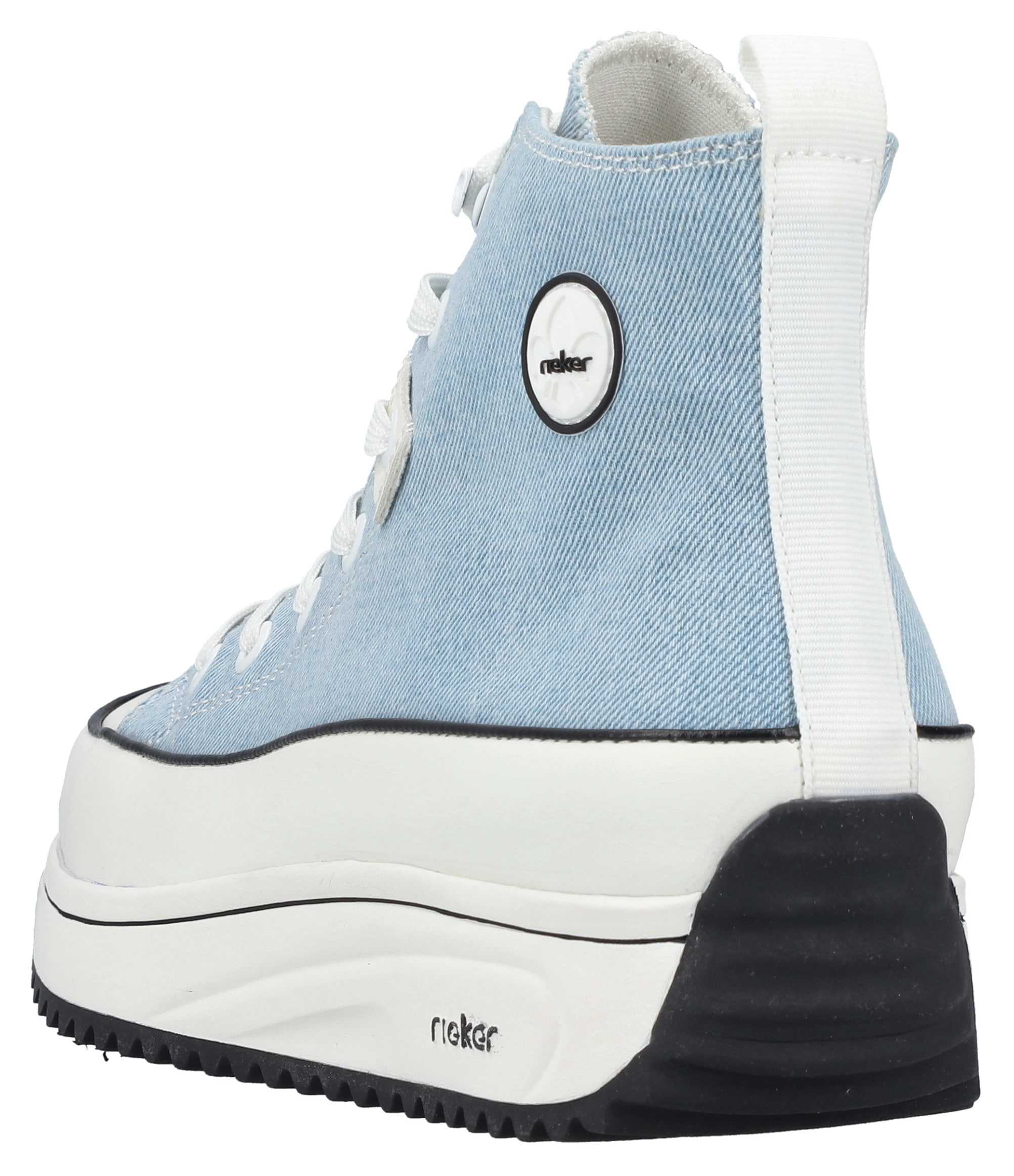 Rieker Sneaker, Plateau, High Top-Sneaker, Schnürschuh in veganer Verarbeitung