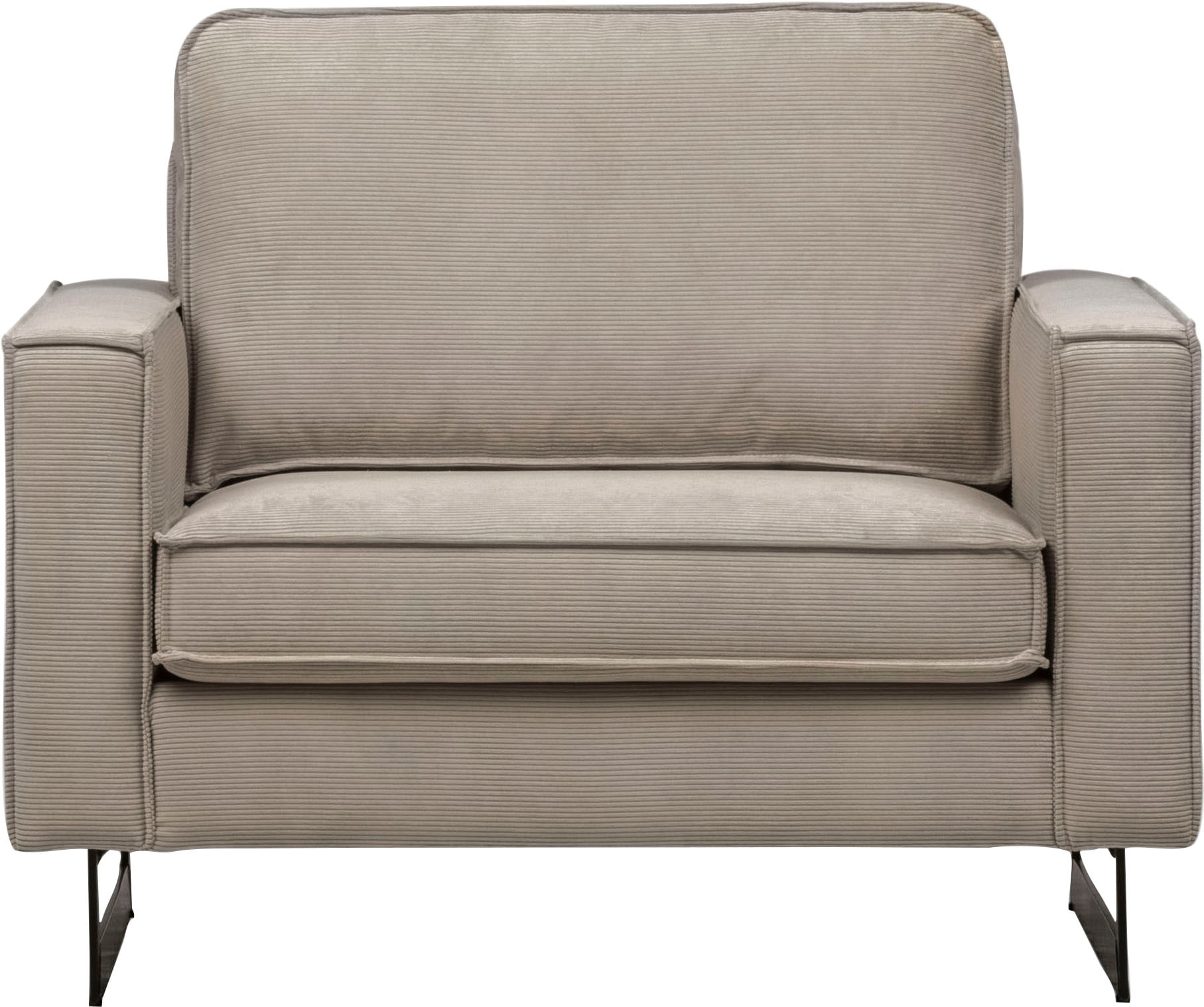 Places of Style Loveseat »Pinto«, mit Keder, Metallfüßen und auch in Cord Bezug erhältlich