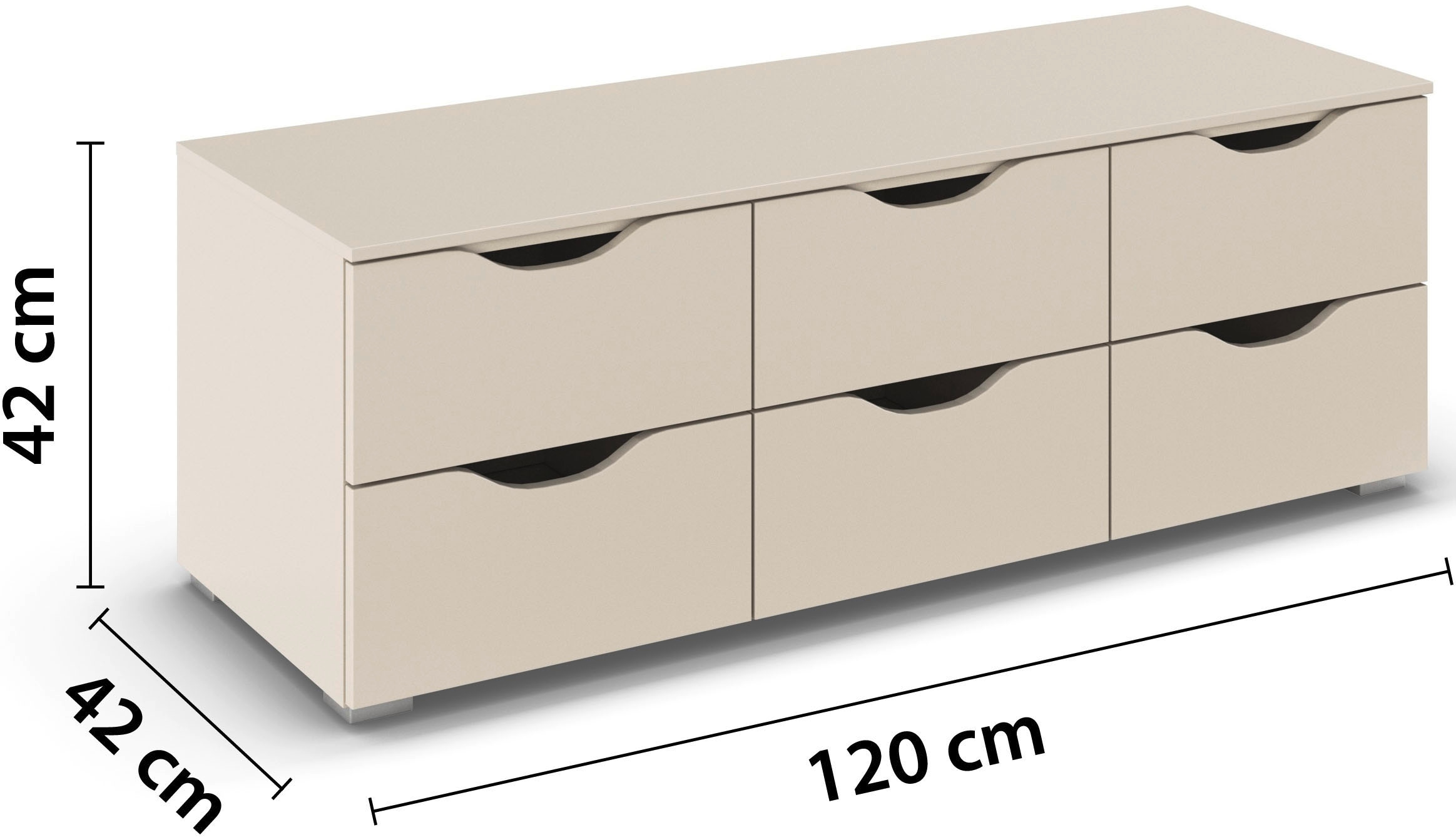 rauch TV-Board »Lowboard TV-Schrank TV-Schrank Landhausstil MARLENE« Breite 120 cm,  mit 6 geräumigen Schubladen und Soft-Close-Funktion MADE IN GERMANY