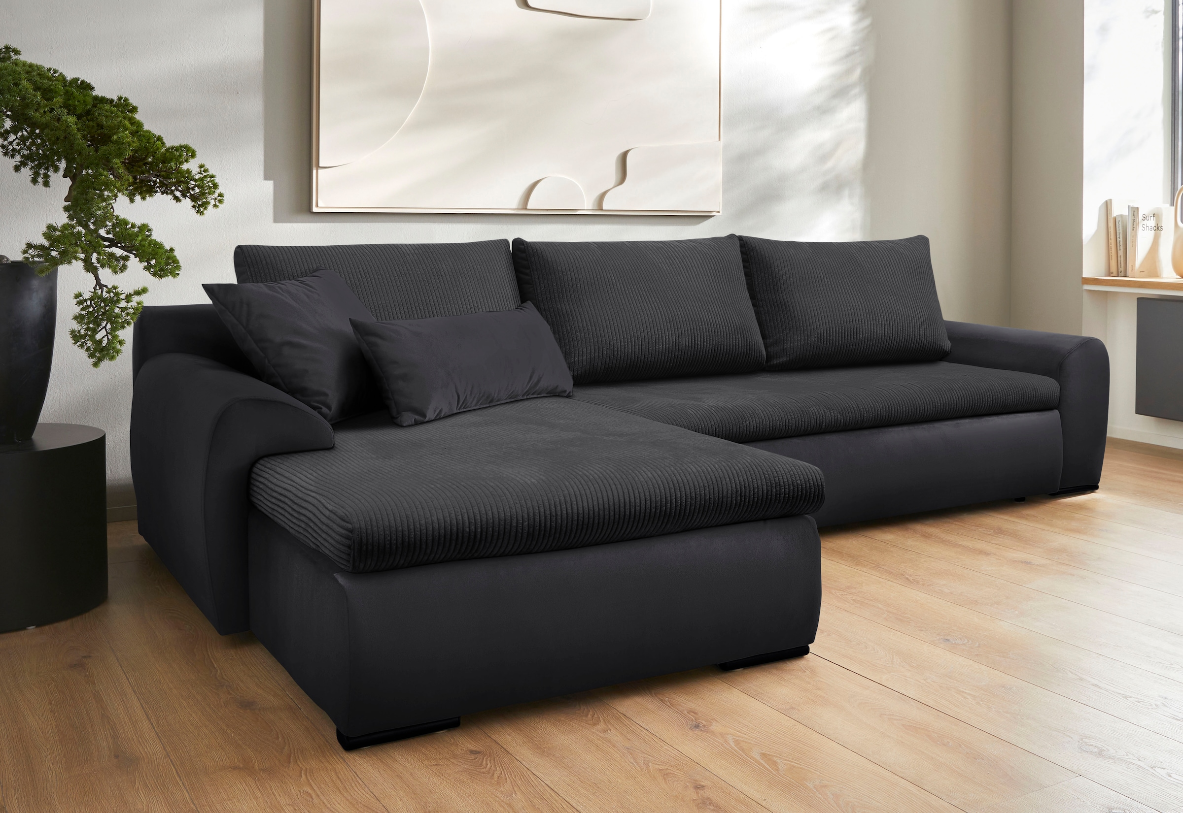 Home affaire Ecksofa »Win, L-Form, Breite 285cm« optional mit Schlaffunktio günstig online kaufen
