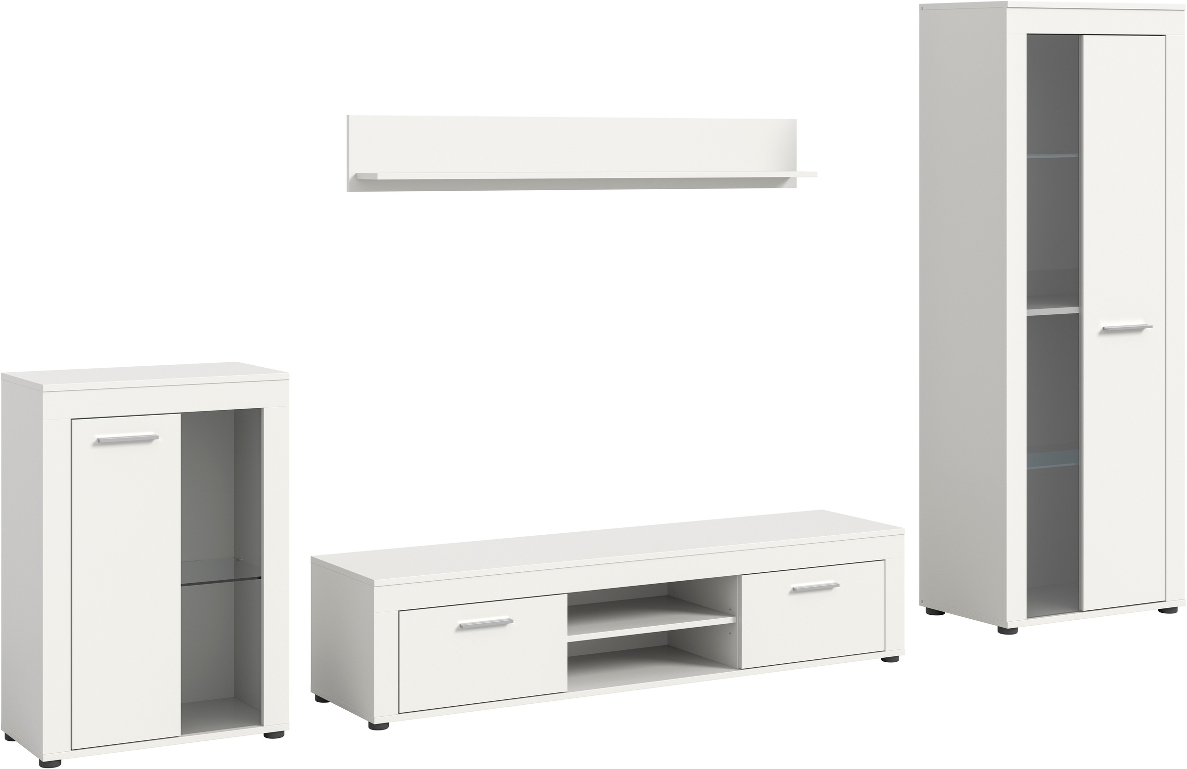 INOSIGN Wohnwand »Aosta, 4-tlg., best. aus: Vitrine, Lowboard, Wandboard & günstig online kaufen