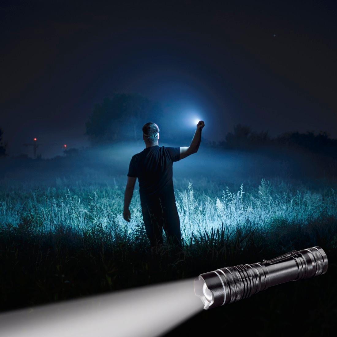 Hama LED Taschenlampe »LED Taschenlampe Outdoor mit Clip, 330 Lumen, 3 Lichtmodi, fokussierbar, Professional«