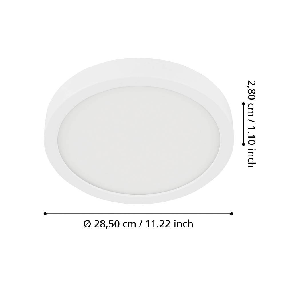 EGLO Deckenleuchte »FUEVA 5 Deckenlampe, weiß, IP44, geringe Aufbauhöhe, 20 Watt, Rund«, Leuchtmittel LED-Modul | LED fest integriert, Aufbauleuchte, Badezimmer, Bad-Deckenlampe, modern, 28,5x2,8cm