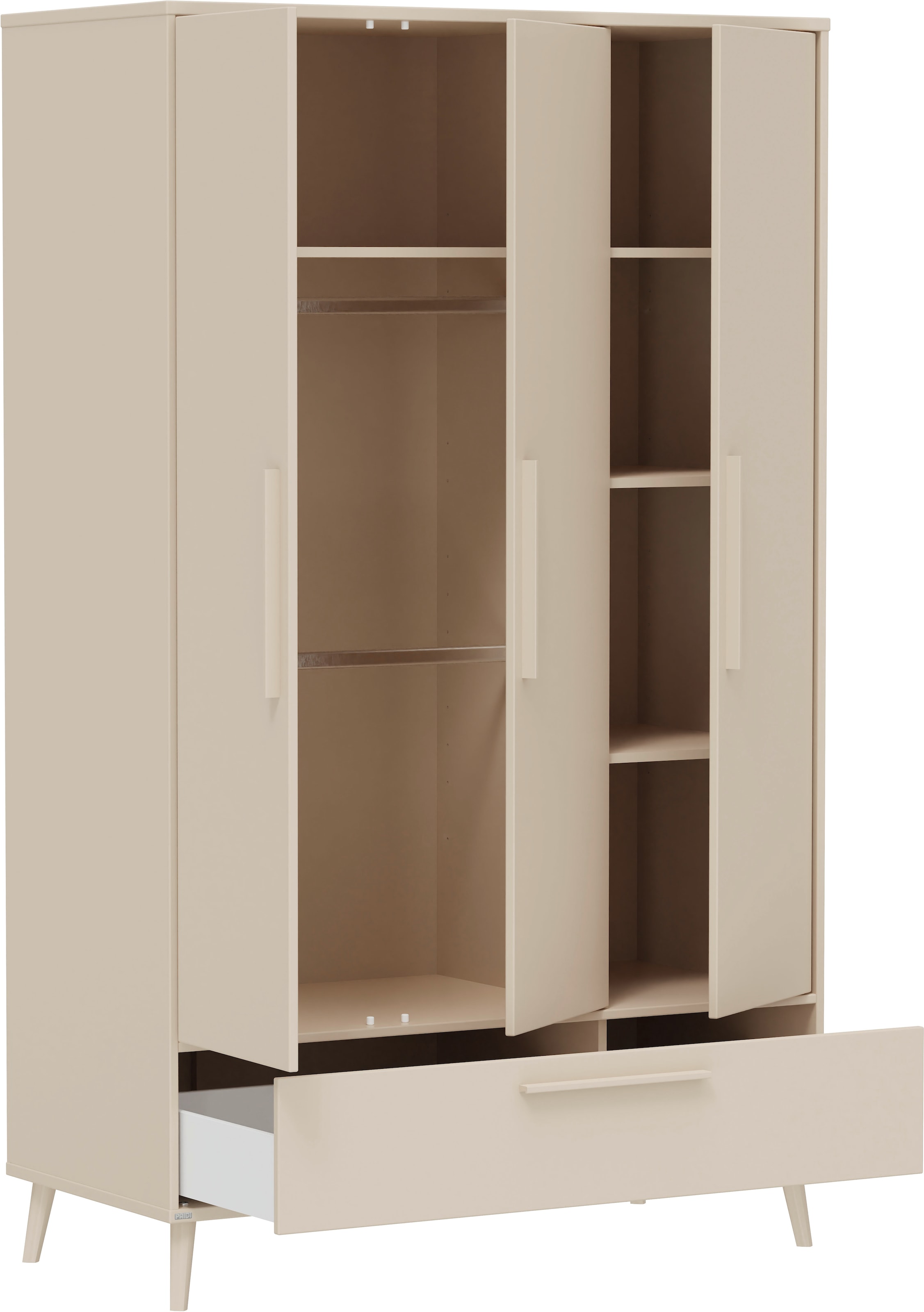 PAIDI Kleiderschrank »EEFJE in Beige mit Schublade und Türen, verschiedene Ausführungen« B/H/T ca. 95-123/139-204/41-57cm, mit 2 oder 3 Türen + Tiny-Variante,  stabiler Drehtürenschrank aus Holz, mit Soft-Close-Funktion