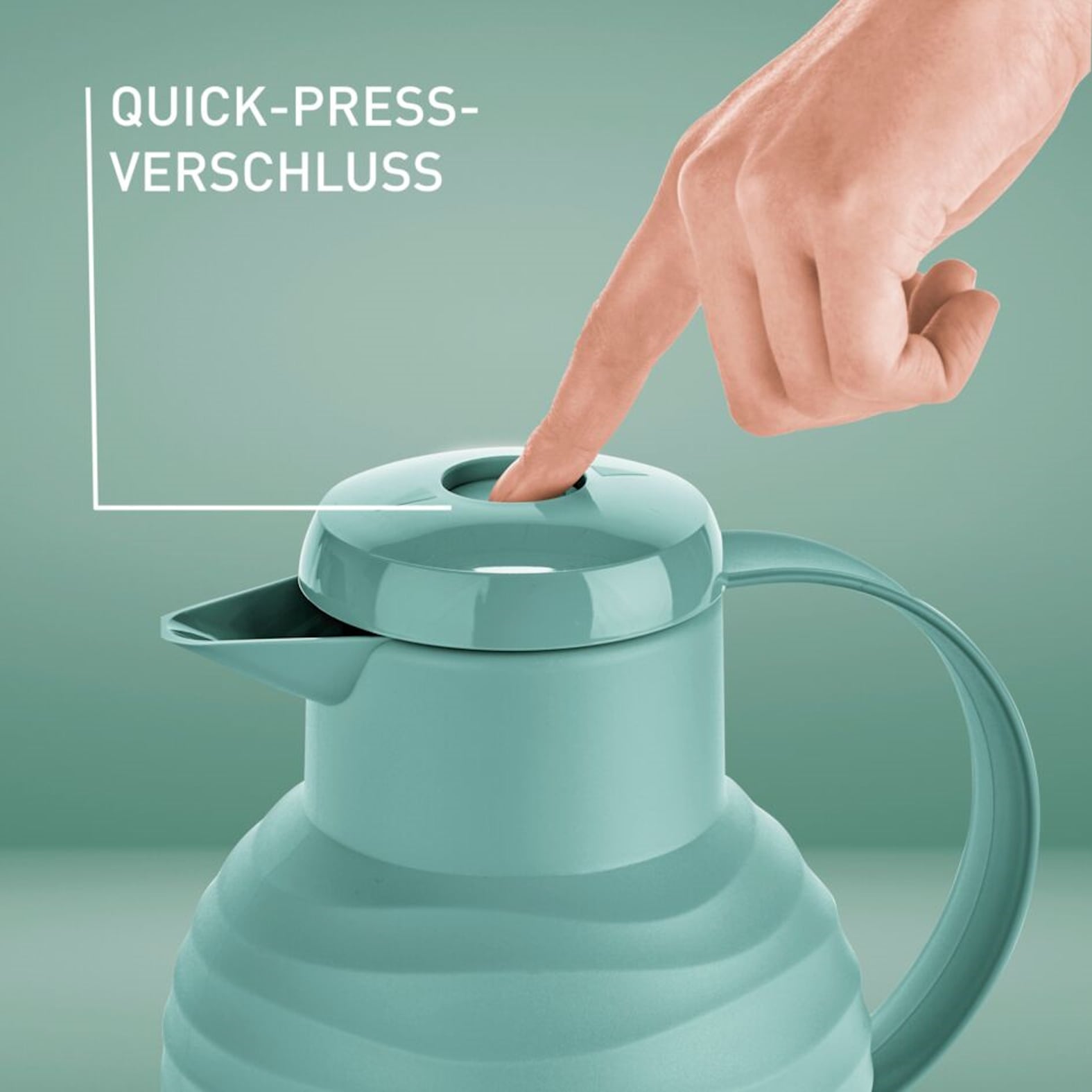 Emsa Isolierkanne »Samba Wave«, 1 l, Made in Germany, 12h warm/24h kalt, Quick-Press-Deckel, Glaskolben