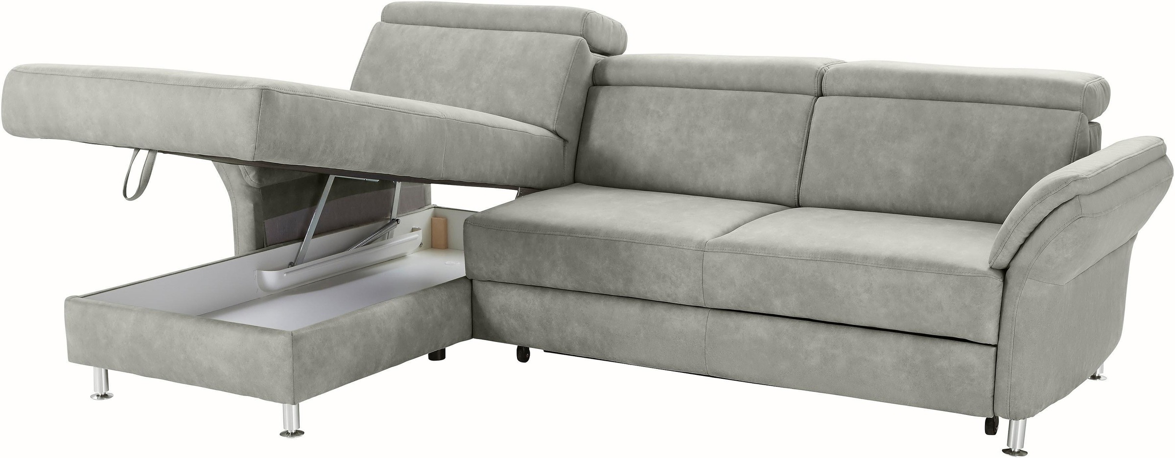 sit&more Ecksofa »Avignon L-Form«, Kopfteilverstellung, wahlweise mit Bettfunktion und Bettkasten