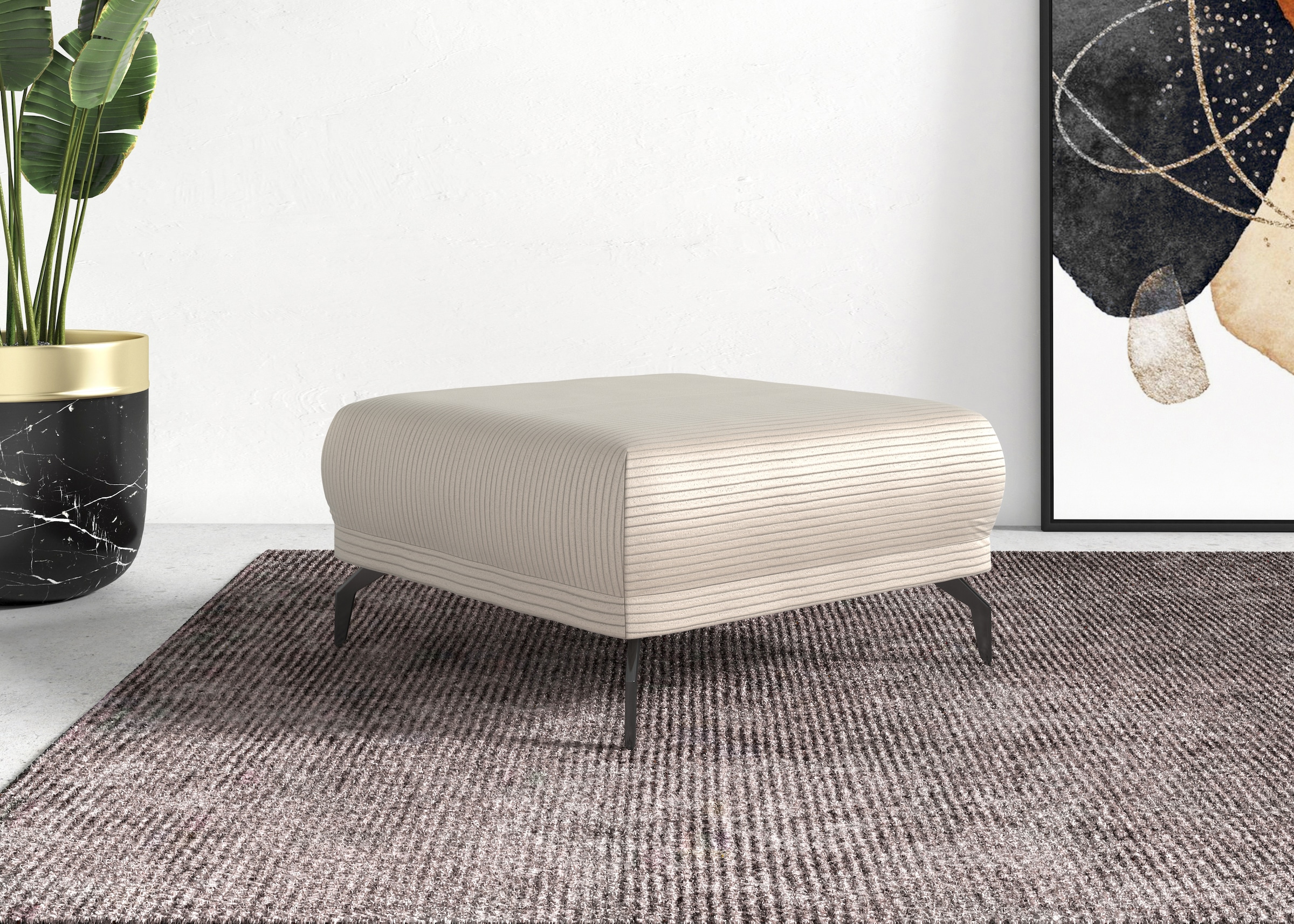 Home affaire Hocker »Coco« Cord-Bezug in 2 Ausführungen, Füßen 15 cm hoch günstig online kaufen