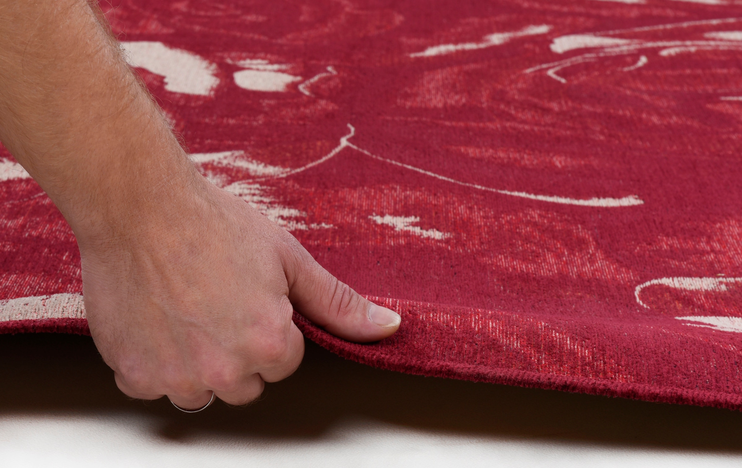 THEKO Teppich »Flomi Rose«, rechteckig, 4 mm Höhe, Flachgewebe, ideal im Wohnzimmer & Schlafzimmer