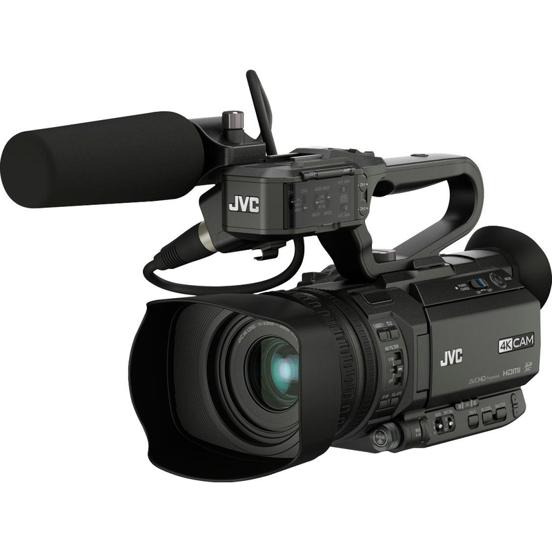 JVC Camcorder »GY-HM180E« 4K Ultra HD 12 fachx opt. Zoom schwarz Integriertes Stereo Mikrofon