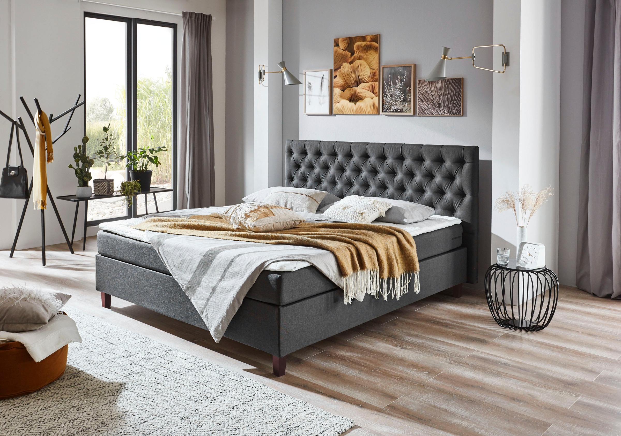 Home affaire Boxbett »Monham«, mit Samtveloursstoff, inkl. Topper