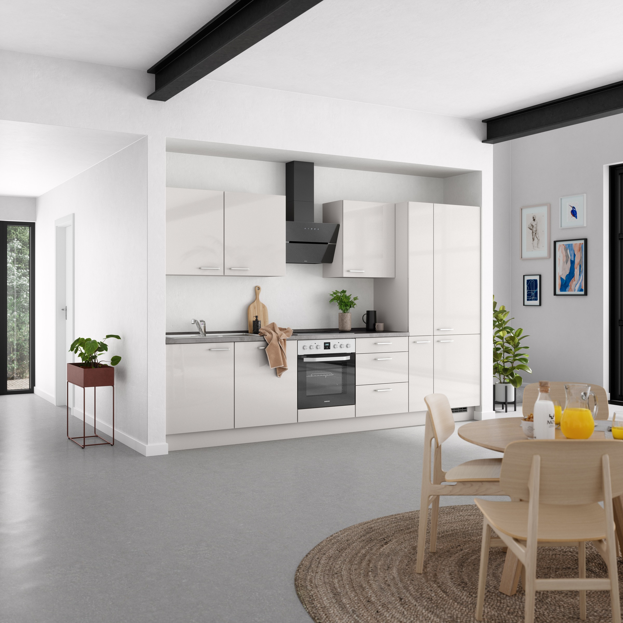 nobilia® Küchenzeile »"Flash II"«, vormontiert, Ausrichtung wählbar, Breite 330 cm, wahlw. mit E-Geräten