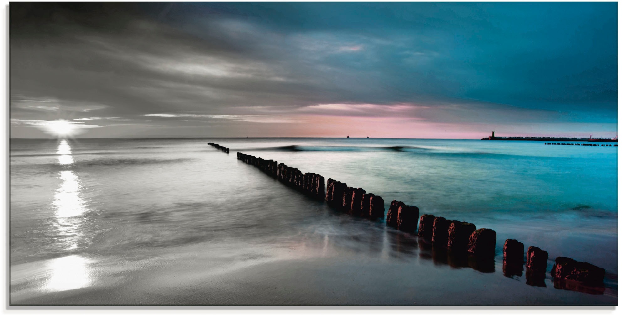 Artland Glasbild »Ostsee mit schönem Sonnenaufgang«, Gewässer, (1 St.), in verschiedenen Größen
