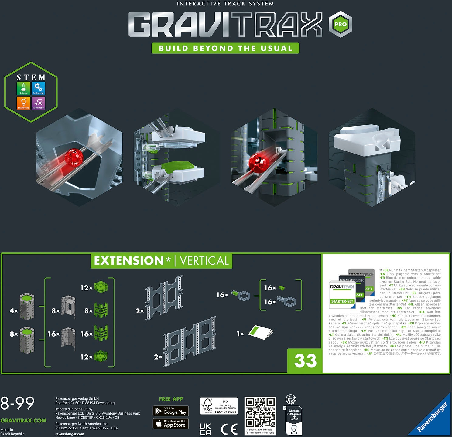 Ravensburger Kugelbahn-Bausatz »GraviTrax PRO Extension Vertical«, Made in Europe