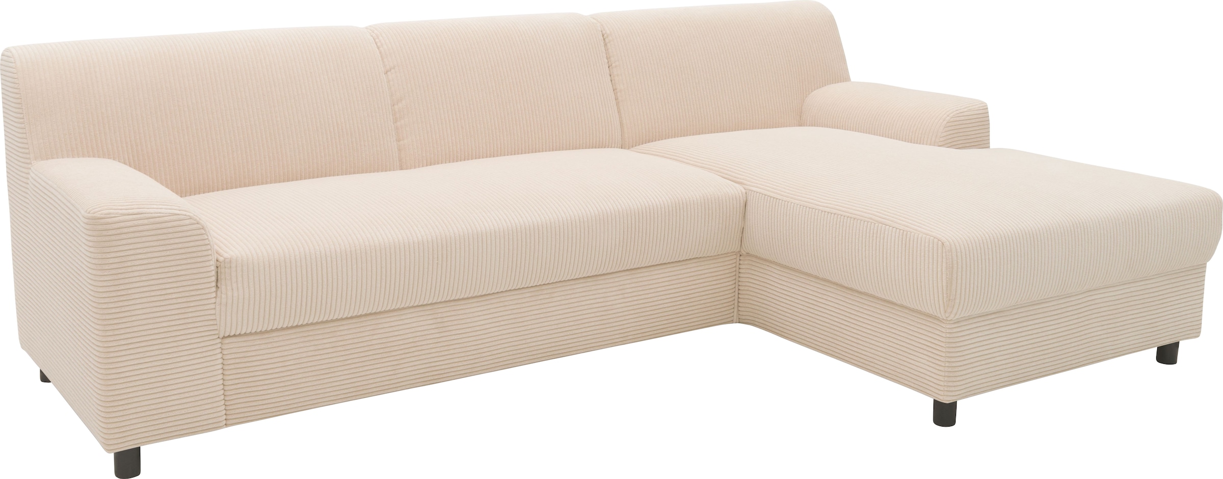 INOSIGN Ecksofa »Turah 2, L-Form, in Cord u. wasserabweisender Microfaser, Federkern«, B/T/H: 241/146/79 cm, incl. Zierkissen, wahlweise mit Bettfunktion