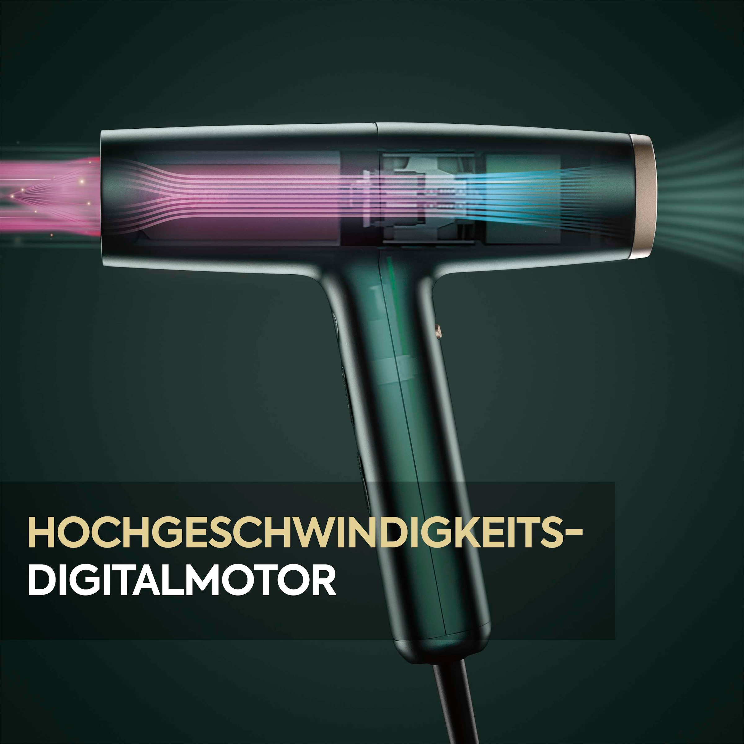 BaByliss Haartrockner »Air Power Pro D6555DE« 1.600 W 3 Aufsätze Hochgeschwindigkeits-Digitalmotor , Leicht, Föhn mit 3 Aufsätzen