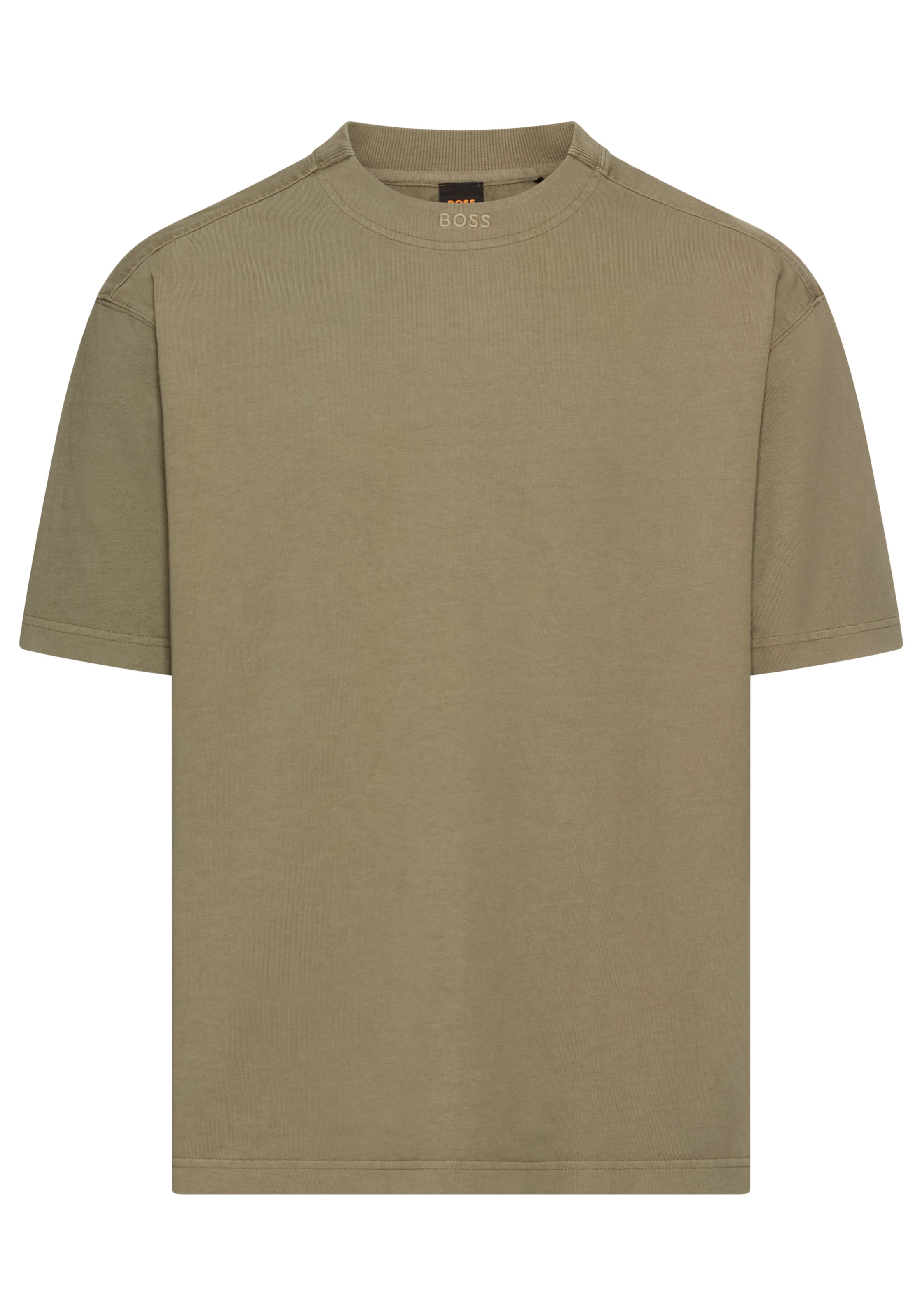 BOSS ORANGE T-Shirt »Te Dye Relaxed Fit« 100% Cotton Jersey Mock Neck Logo Centered