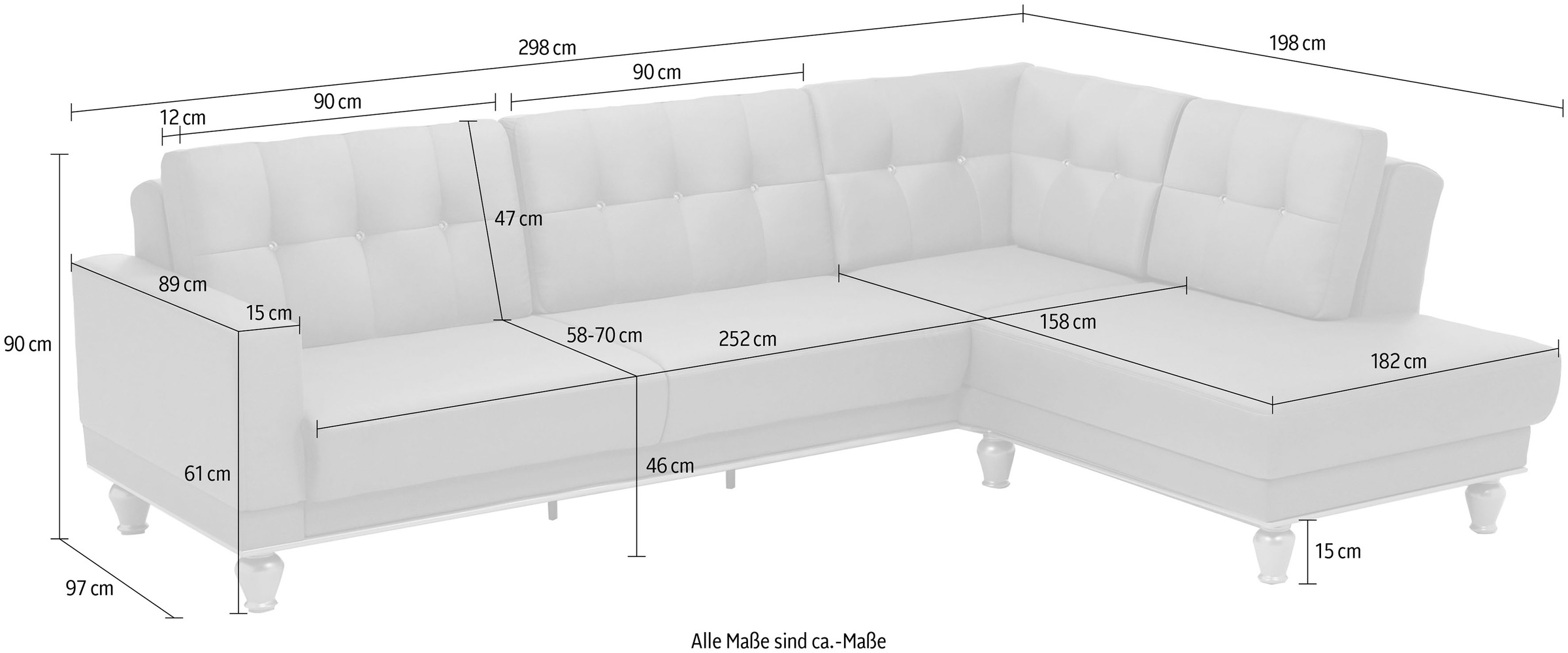 sit&more Ecksofa »Orient 5 L-Form«, mit Strass-Stein, wahlweise mit Bettfunktion und Bettkasten
