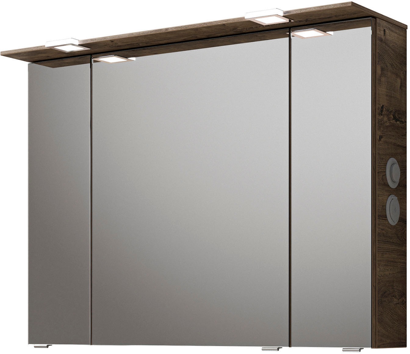 Saphir Badmöbel-Set »Serie 6025 2-teilig Mineralmarmor-Waschtisch mit LED-Spiegelschrank«, (2 St.), Waschplatz 97 cm breit, 2 Schubladen, 3 Spiegel-Türen, inkl Türdämpfer