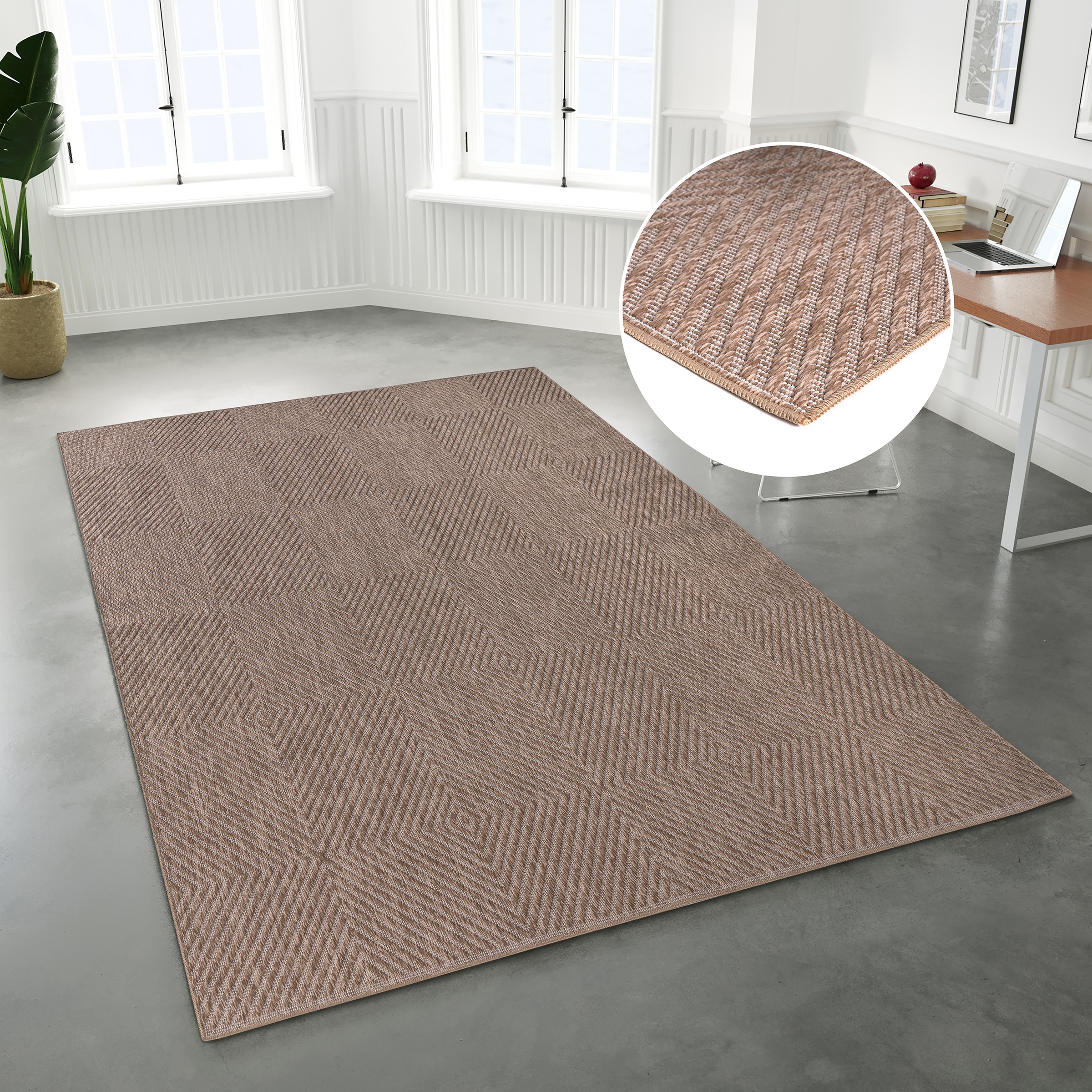 my home Teppich »Elsa, In- und Outdoor geeignet«, rechteckig, 3 mm Höhe, Si günstig online kaufen