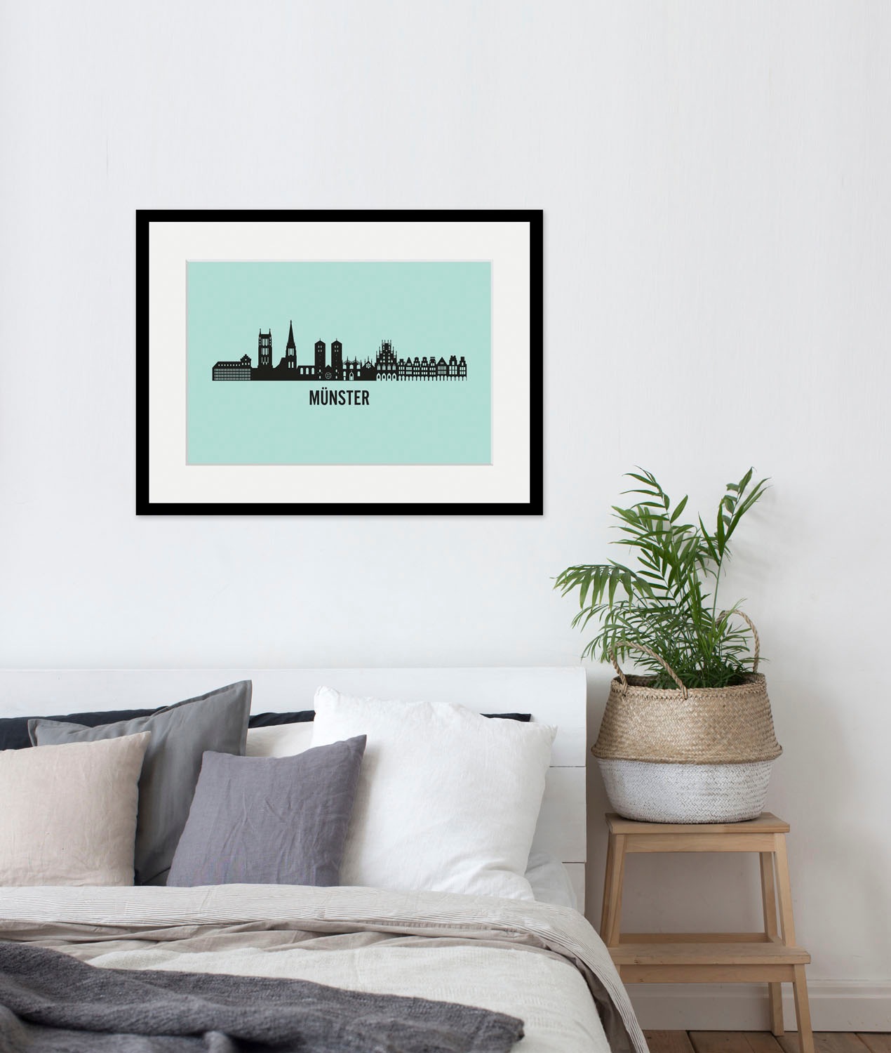 queence Bild »Bremen Skyline« Deutschland | Gebäude | Schriftzug | Stadt | Städte 1 Stk. tlg. HD Premium Poster-Druck inkl. Holzrahmen
