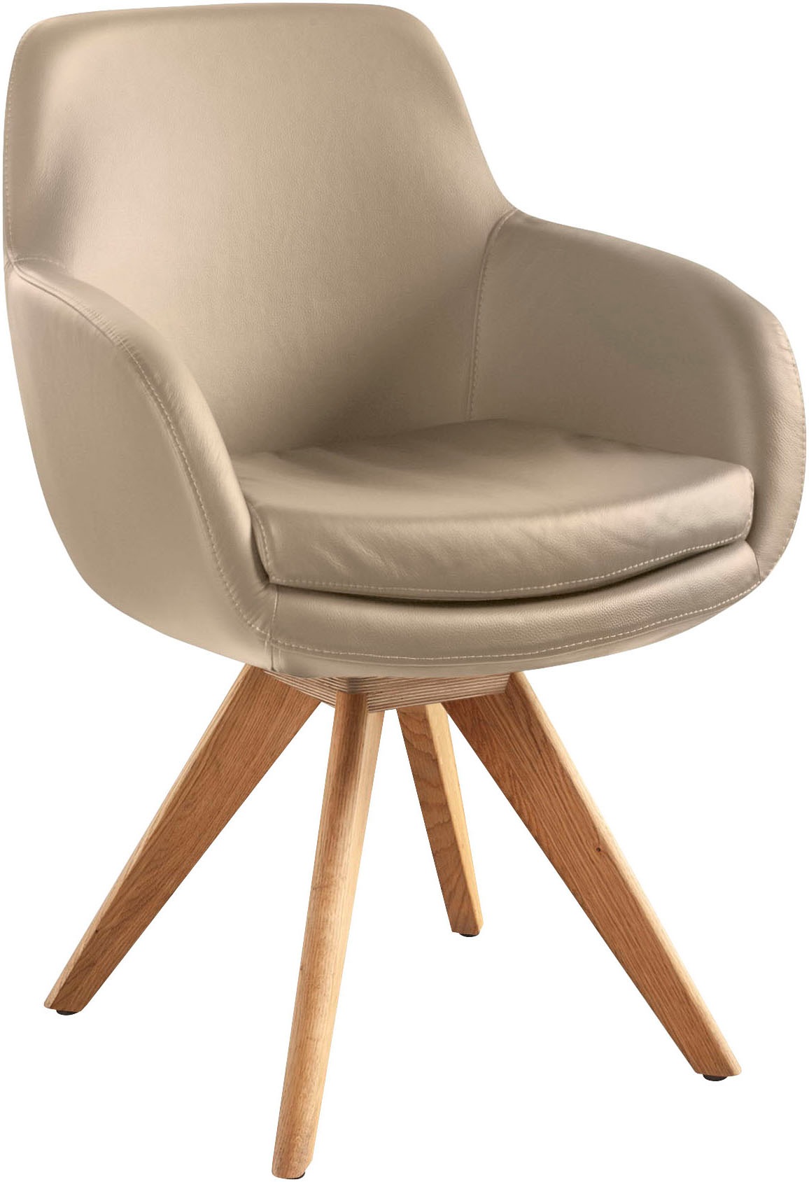 Musterring Esszimmerstuhl »Tavia« (Set) 2 Stk. Echtleder Stativgestell Eich günstig online kaufen