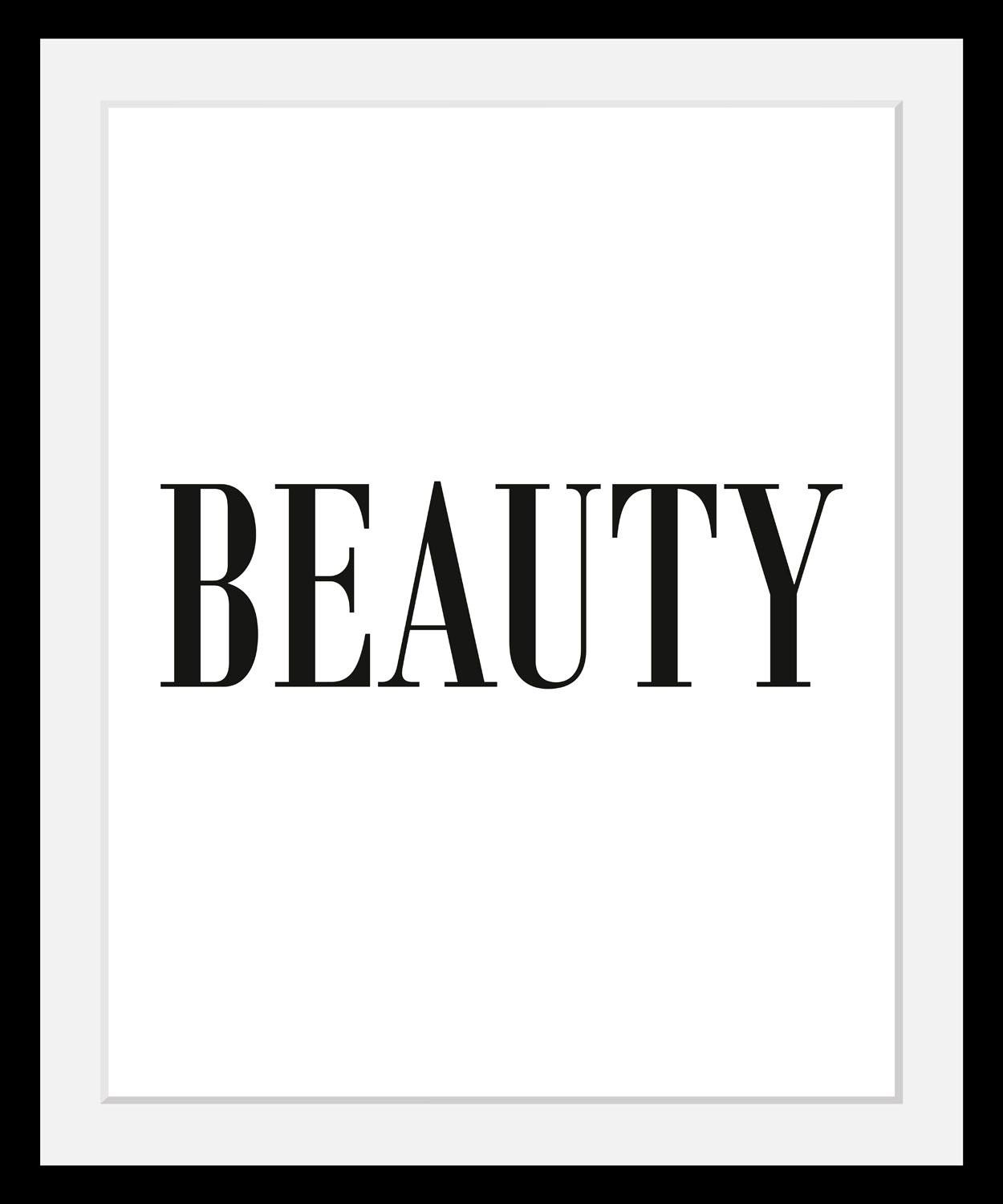 queence Bild »Beauty«, Schwarz-Weiß-Schriftzug-Motivationsbilder-Humor, HD günstig online kaufen