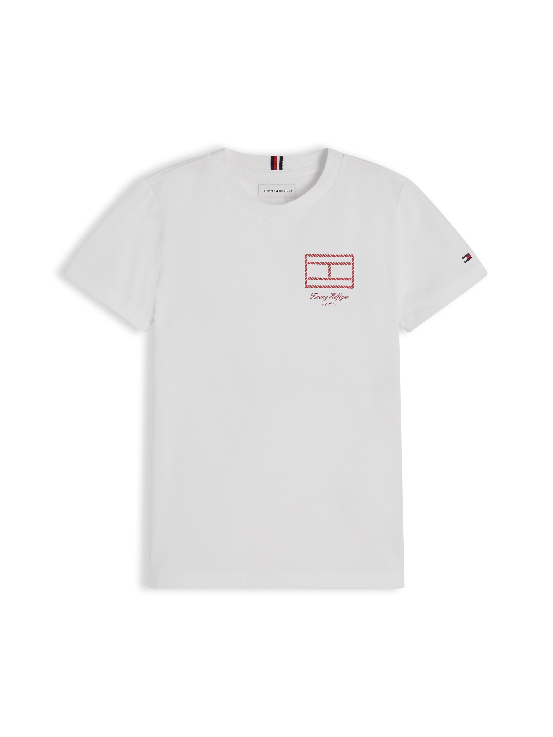 Tommy Hilfiger T-Shirt Rundhalsausschnitt, Regula Fit, reine Baumwolle, Kinder bis 16 Jahre