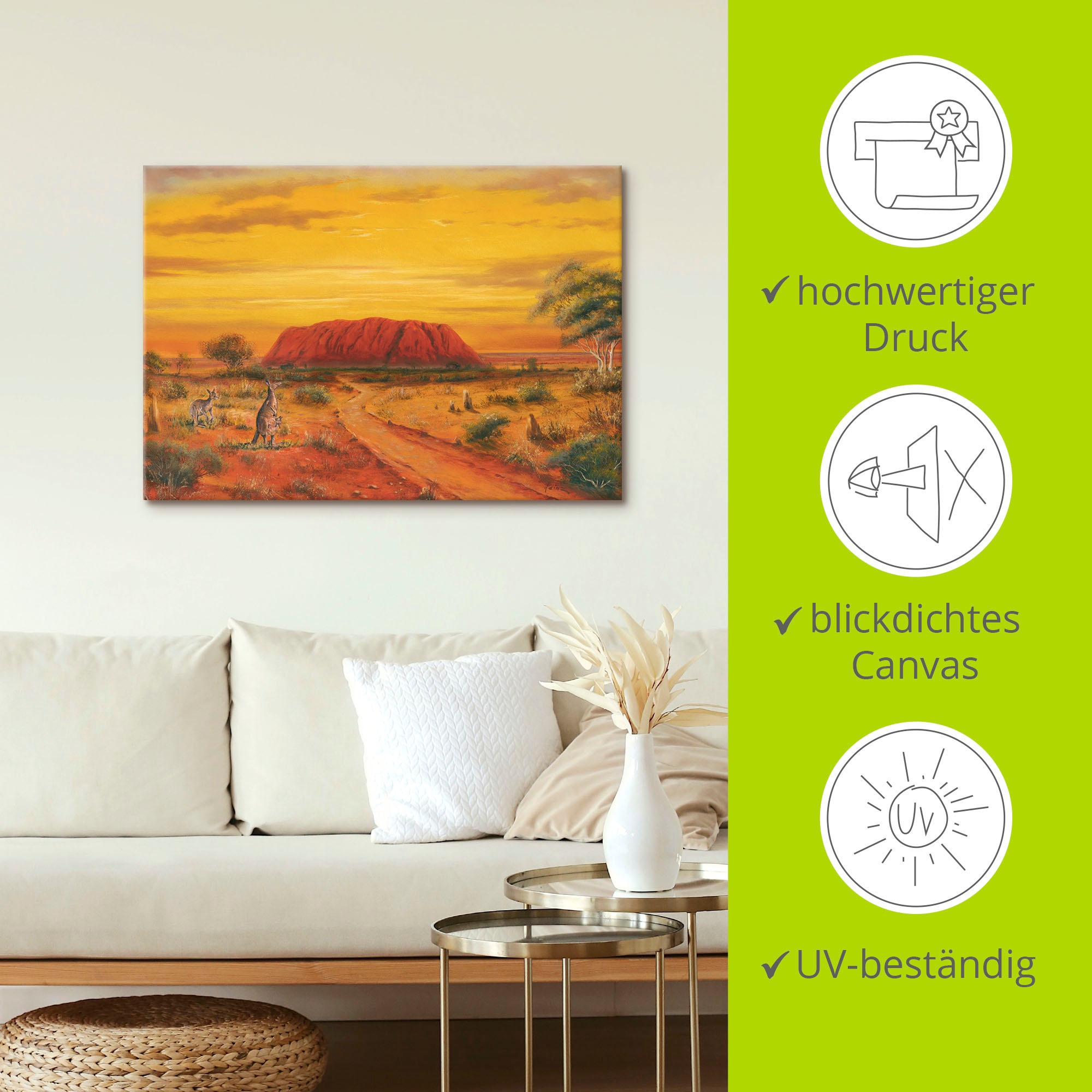 Artland Leinwandbild »Australisches Tal«, Australien, (1 St.), auf Keilrahmen gespannt