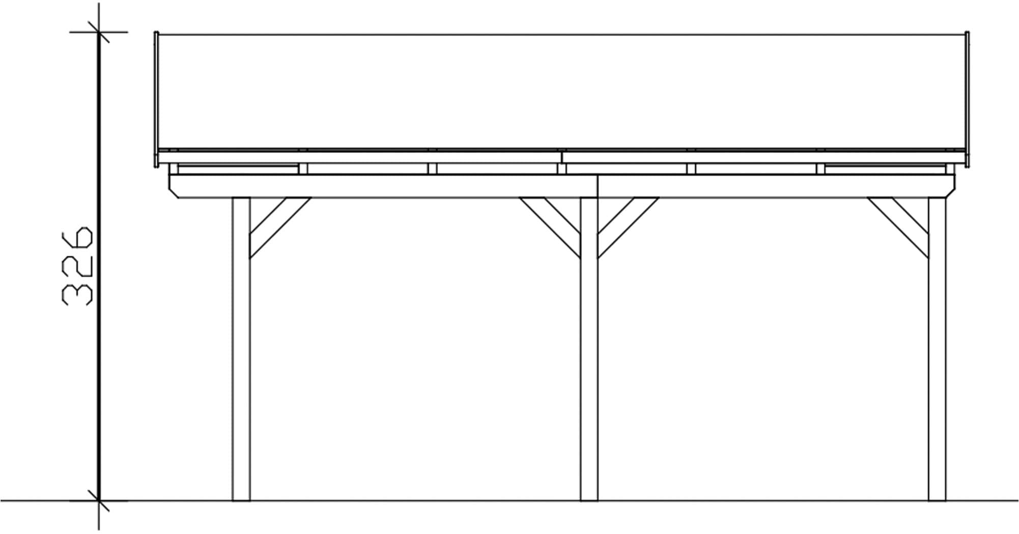 Skanholz Einzelcarport »Fichtelberg«, Holz, 379 cm, Anthrazit