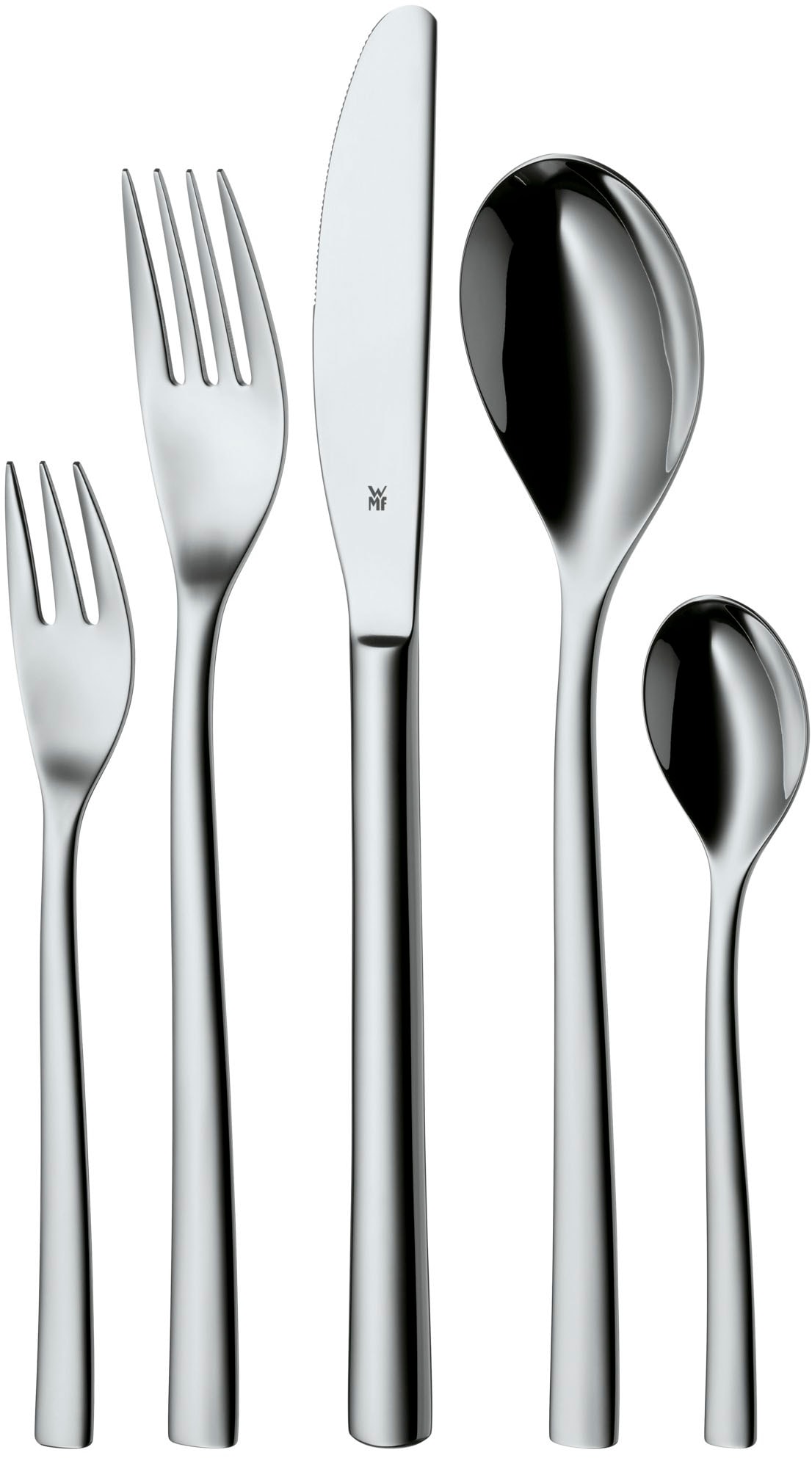 WMF Besteck-Set »Palermo« Monobloc-Messer, ergonomisch, geschmiedete Messer, Wellenschliff silberfarben