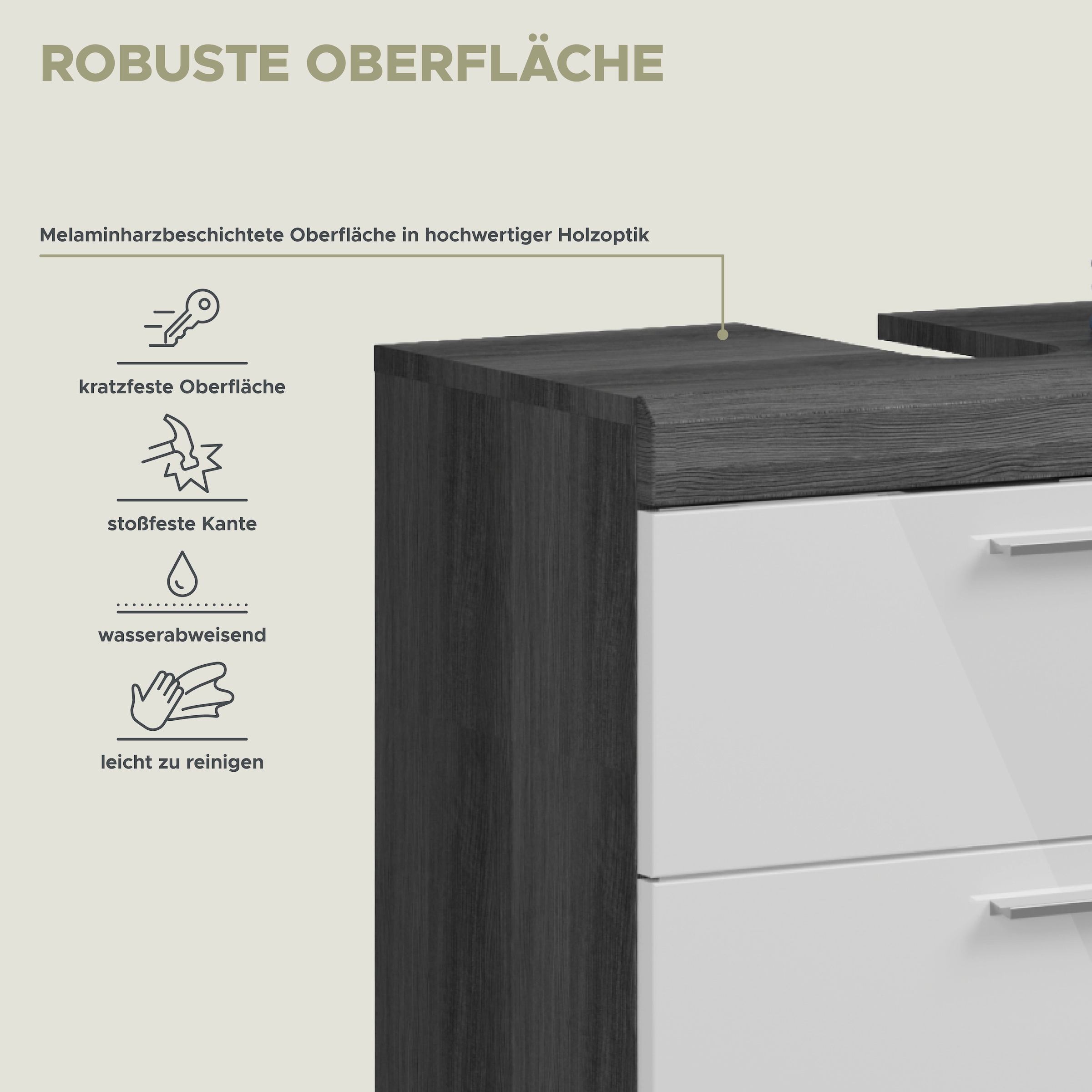 welltime Badmöbel-Set »Siena, 4 teilig, bestehend aus:« Set, TOPSELLER!, 3 Stk. tlg.