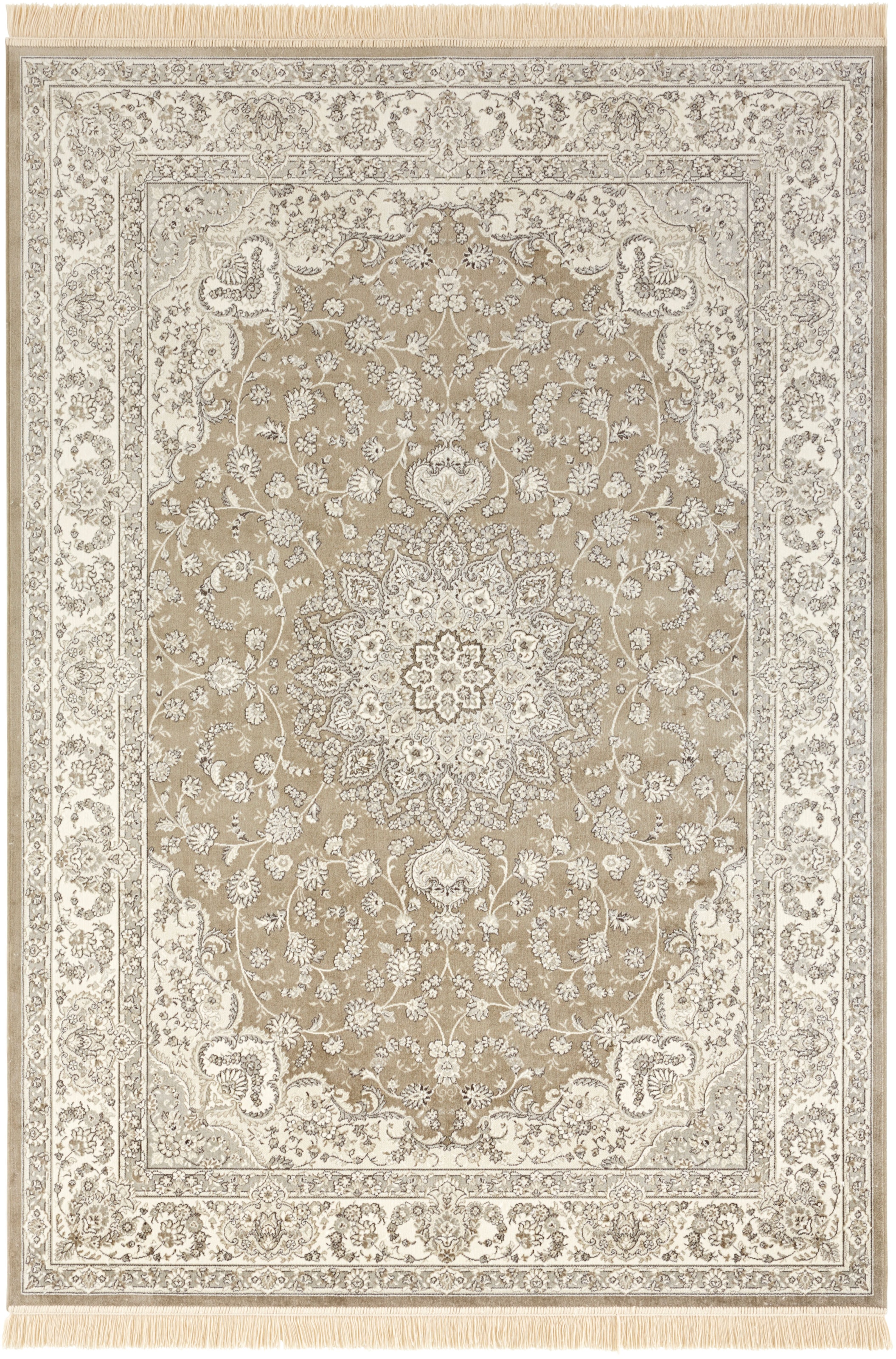 NOURISTAN Teppich »Antik Nain«, rechteckig, 5 mm Höhe, Orientalisch mit Fransen, Orient, Wohnzimmer, Schlafzimmer, Esszimmer