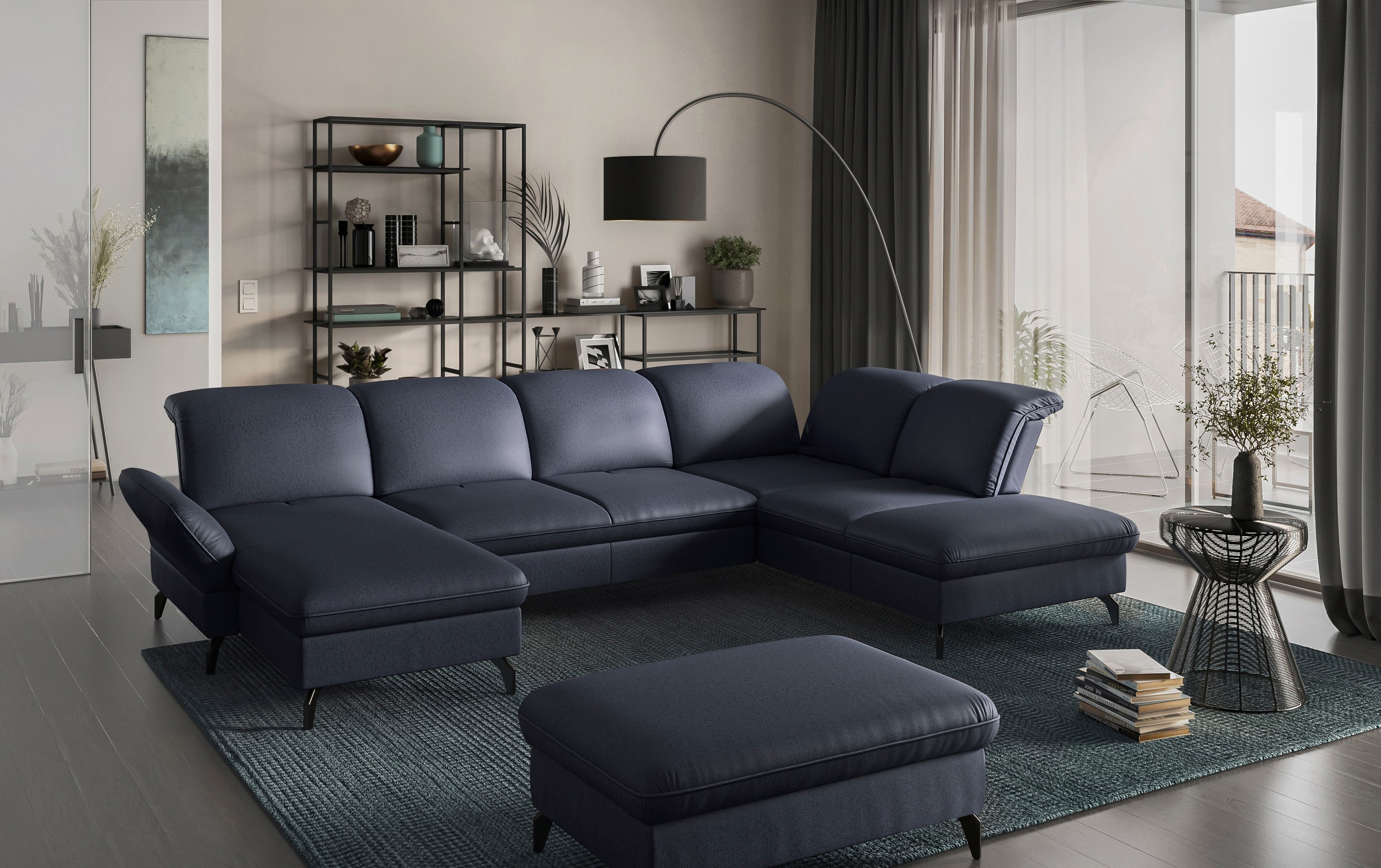 sit&more Wohnlandschaft Leandro U-Form, Wahlweise mit Bett-, Kopfteil - und günstig online kaufen