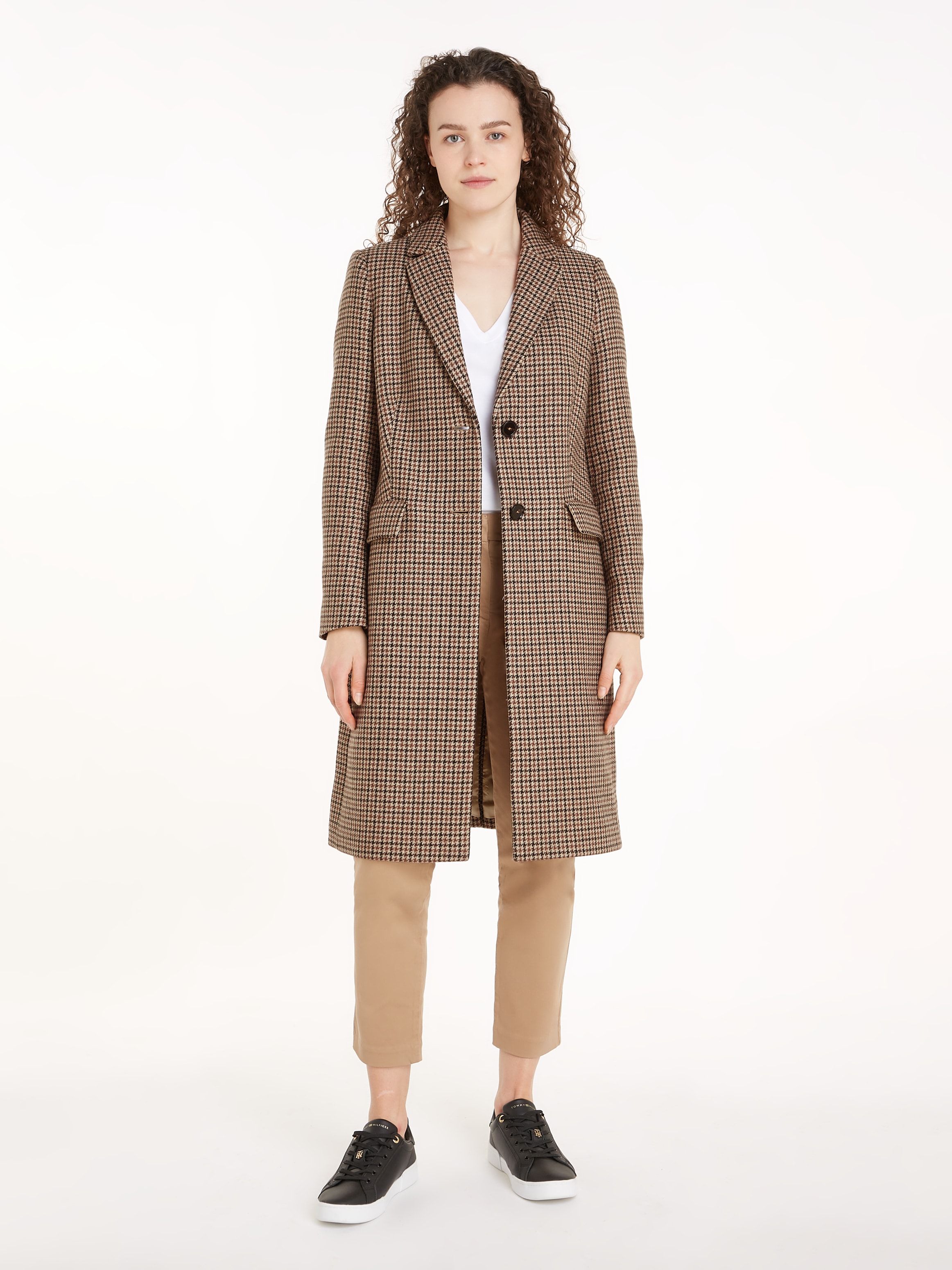 Tommy Hilfiger Kurzmantel »WOOL BLEND CLASSIC CHECK COAT«, im Karodessin