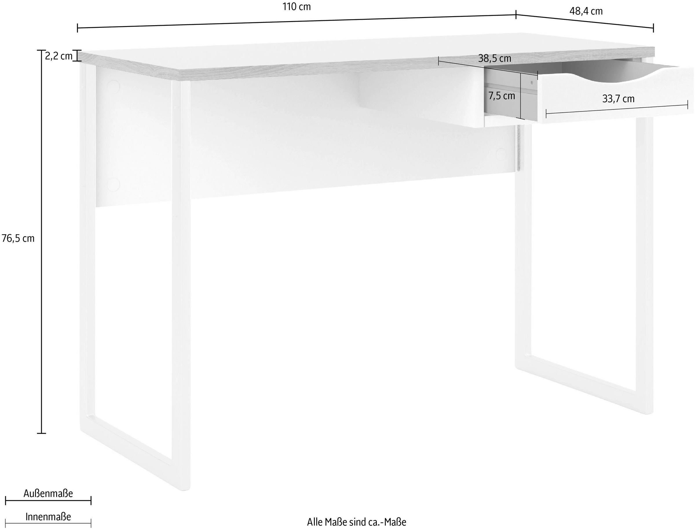 INOSIGN Schreibtisch »Plus«, mit vielen Stauraummöglichkeiten, zeitloses Design
