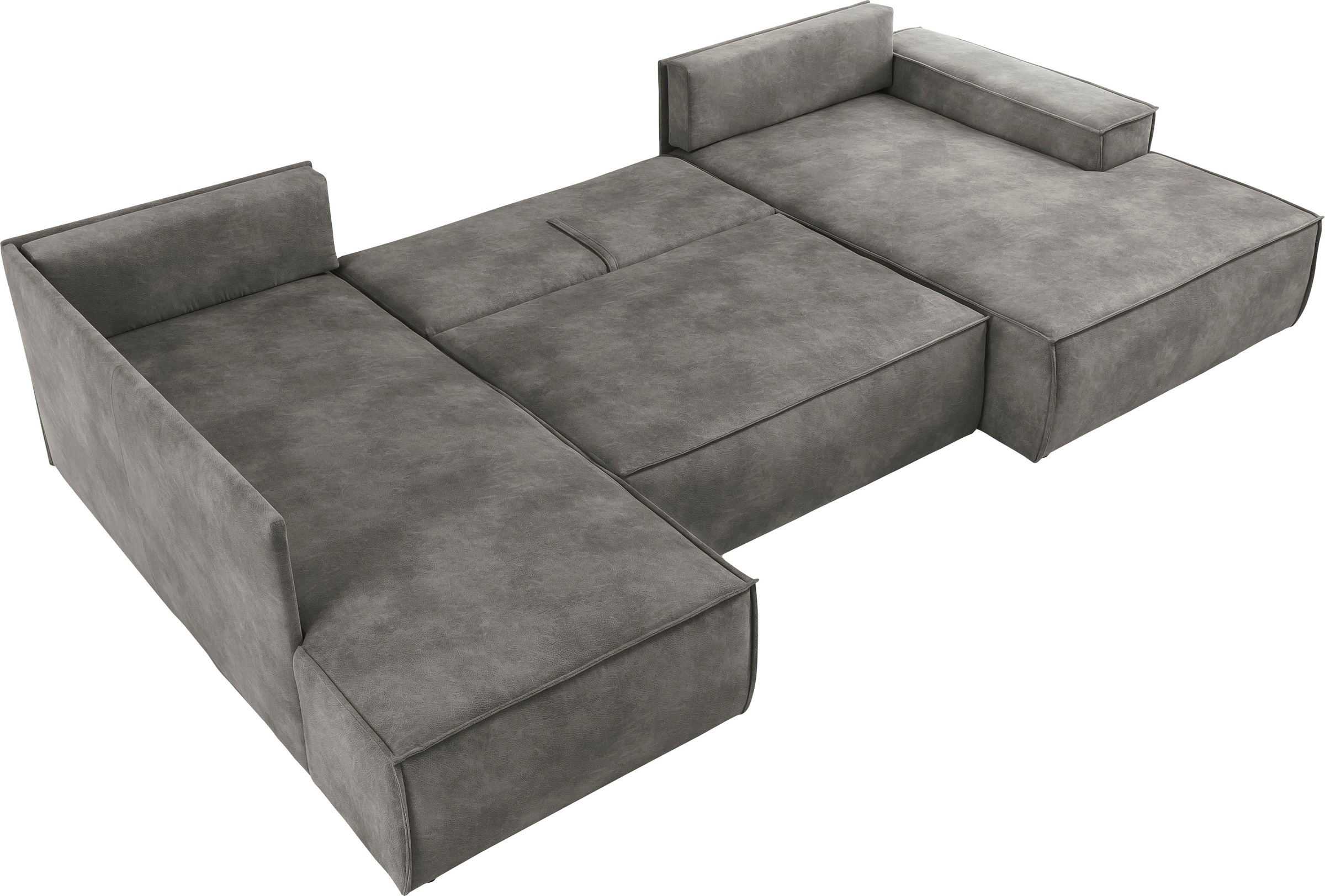 Home affaire Wohnlandschaft »SHERWOOD 329 cm, U-Form, Schlafsofa,«, Schlaffunktion m. Bettkasten (194x139 cm), Cord, Vintage, Samtvelours