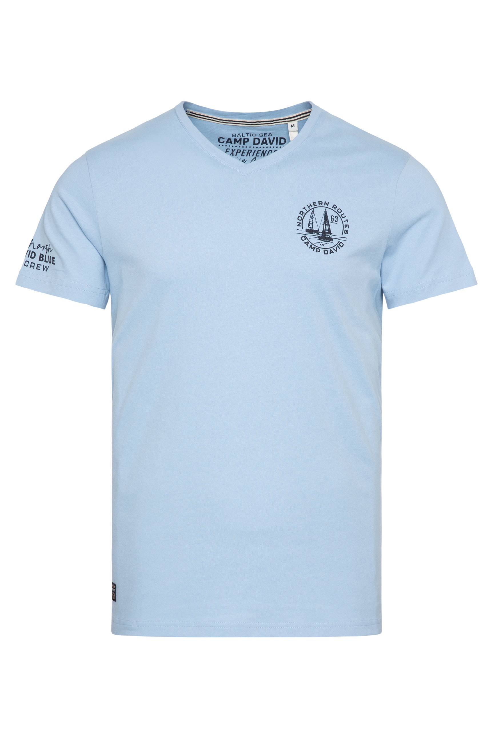 CAMP DAVID V-Shirt, mit maritimen Prints