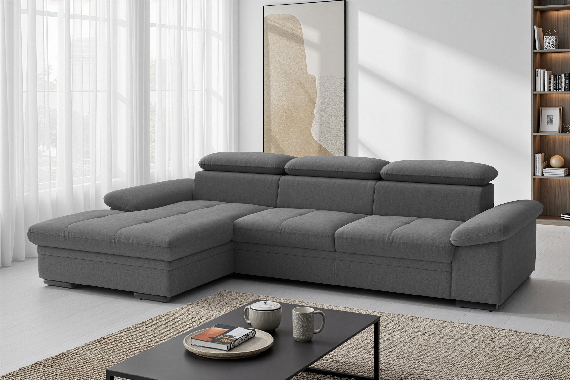sit&more Ecksofa »Viola, L-Form, B: 260 cm« optional Bettfunktion,inkl Armteil- & Kopfteilverstellung