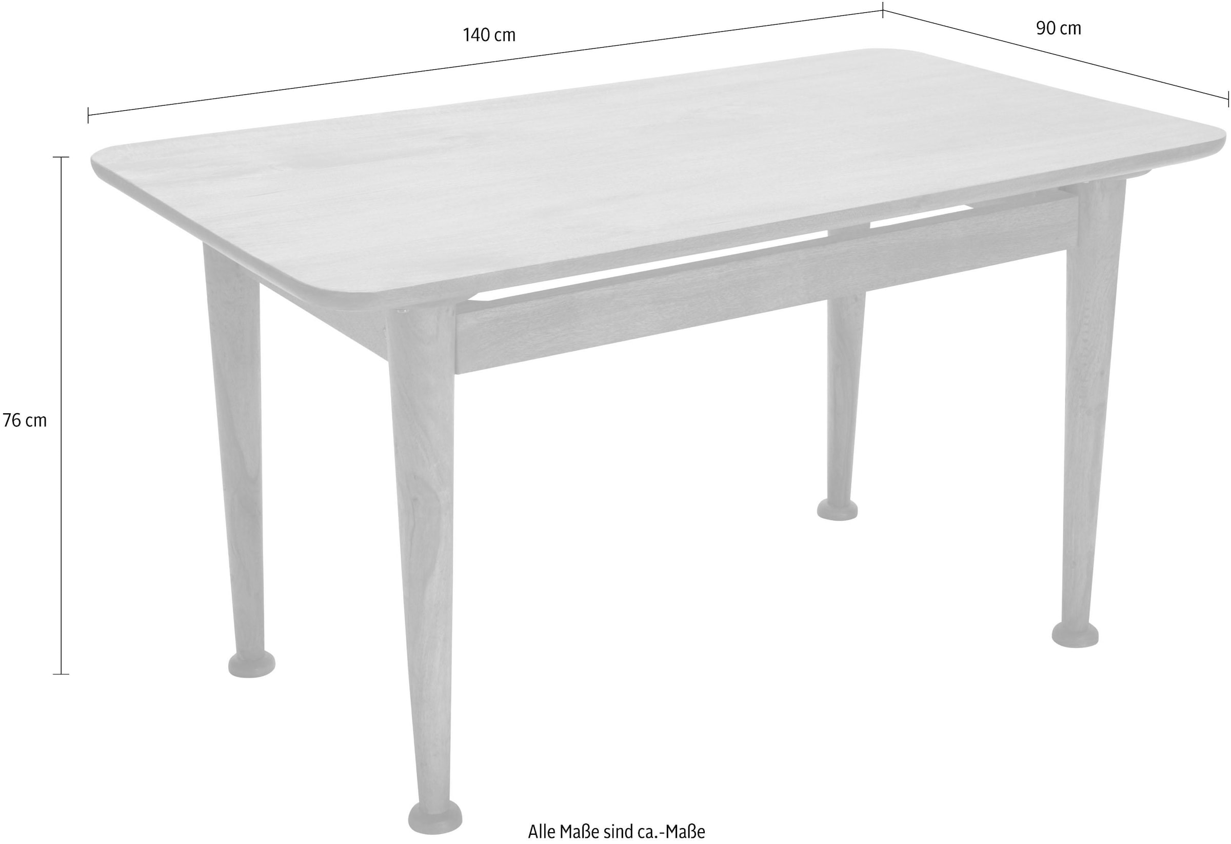 TOM TAILOR HOME Esstisch »T-WESTCOAST TABLE SMALL«, aus Mangoholz, Breite 140 cm