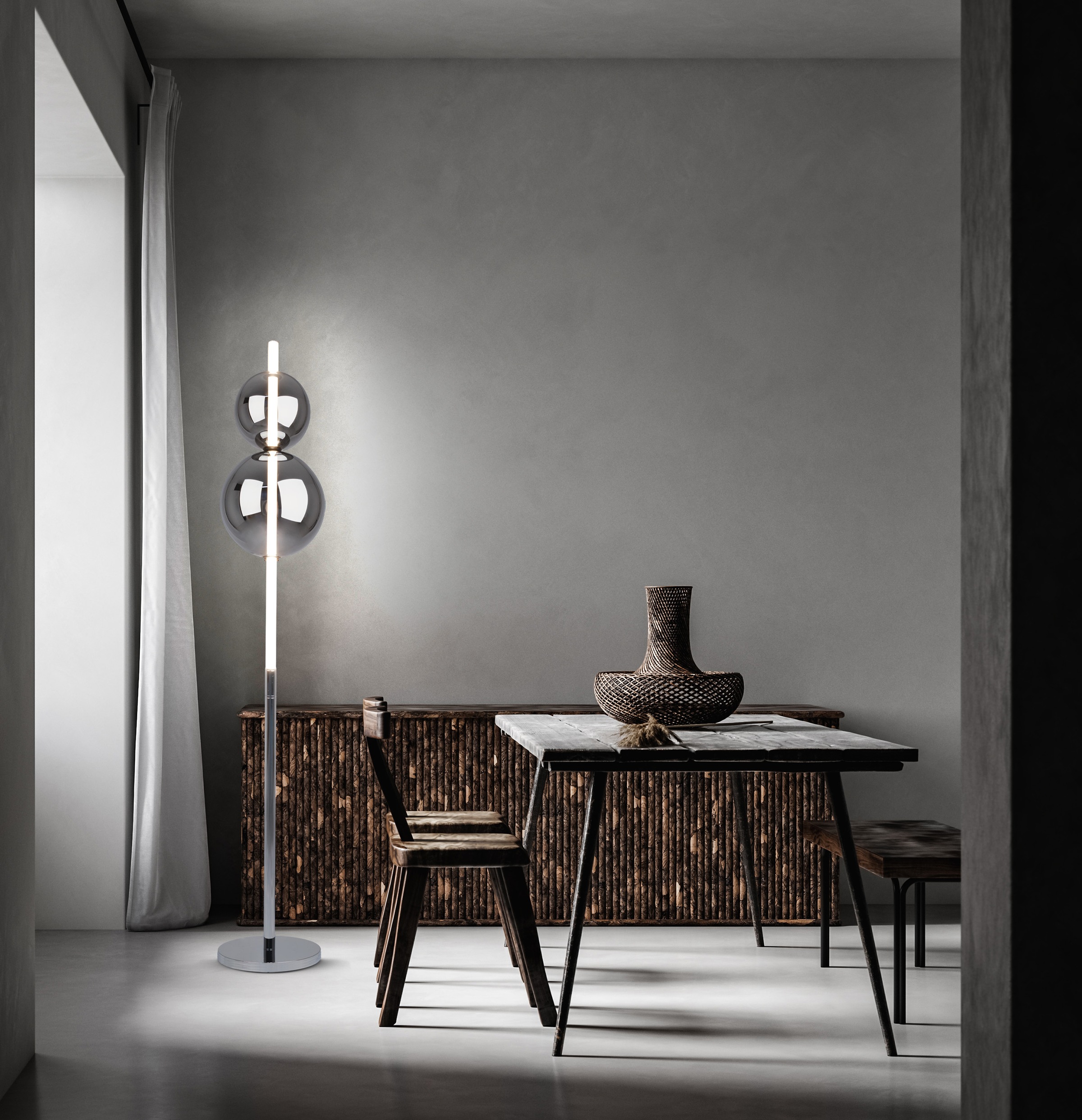 näve Stehlampe »NOVA« LED-Modul 1 Stk. Warmweiß Dimmbar; transparent günstig online kaufen