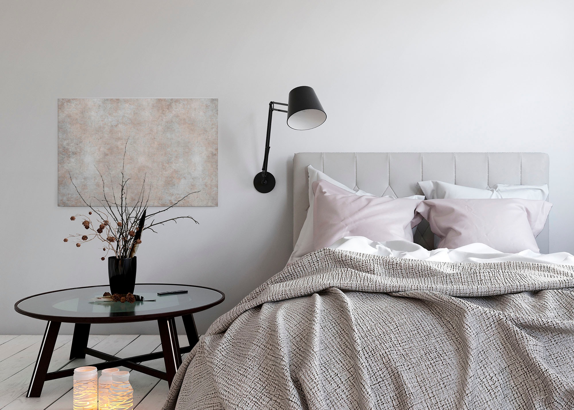 A.S. Création Leinwandbild »big three 4«, Kunst-Modern-Kinder, (1 St.), Keilrahmen Bild Betonoptik Leinwand-Bild Wohnzimmer modern Wandbild