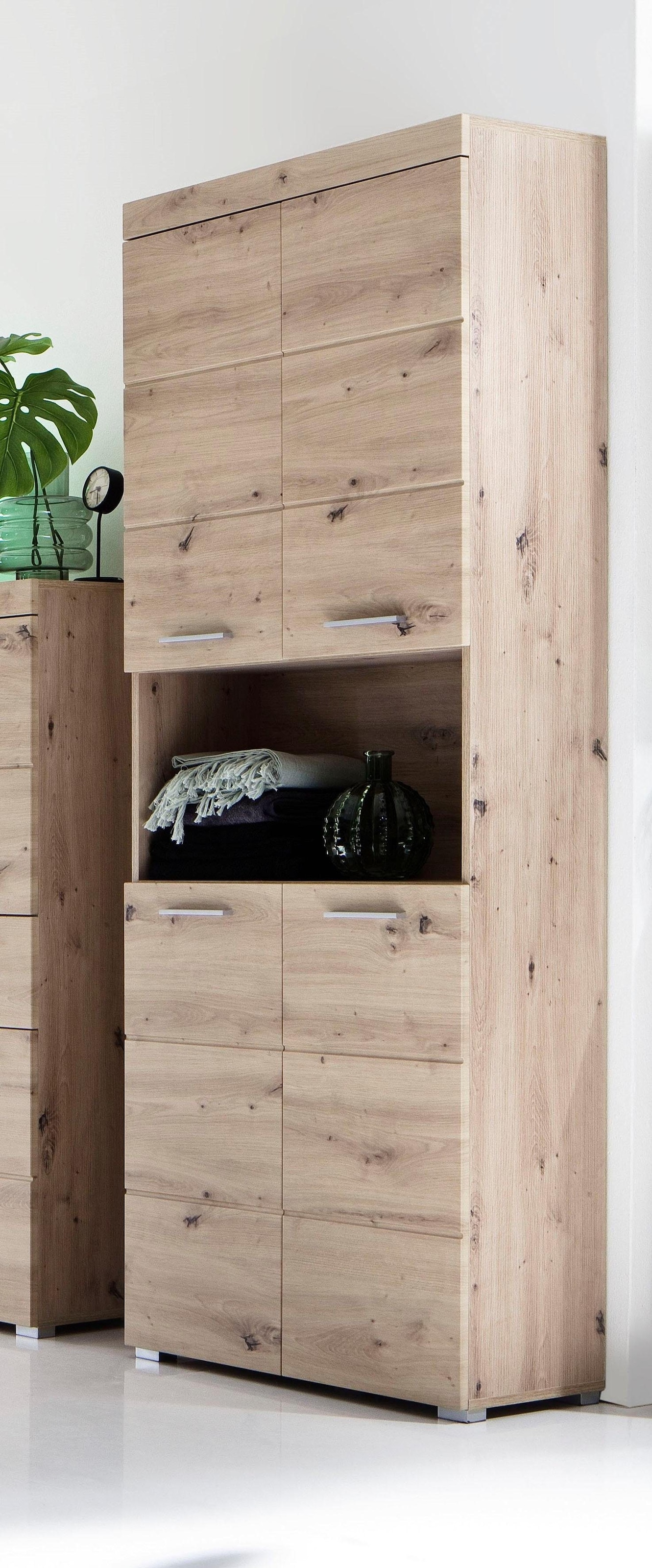 INOSIGN Hochschrank »Avena, Badezimmerschrank, Küchenschrank«, Badezimmerhochschrank mit offenem Fach, 4 Türen und 4 Einlegeböden