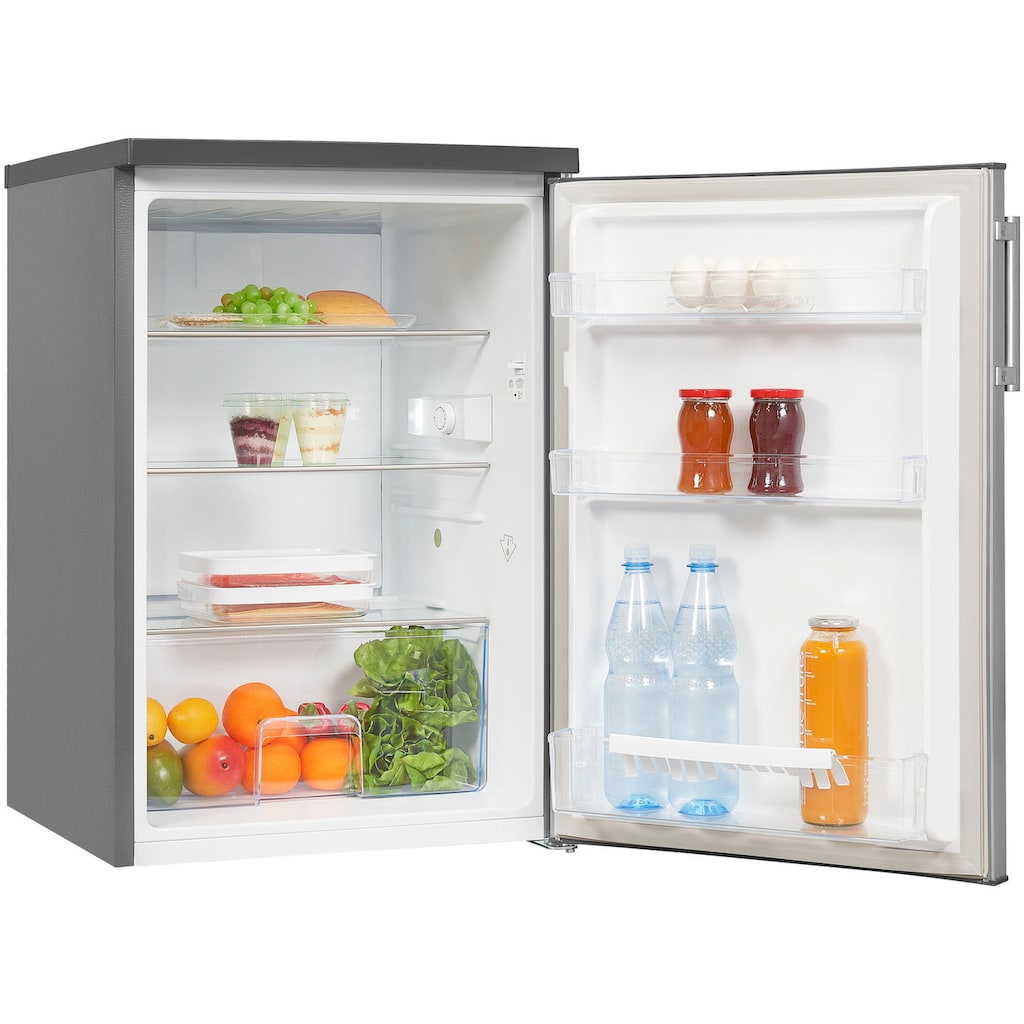 exquisit Kühlschrank »KS16-V-H-010D«, KS16-V-H-010D inoxlook, 85,5 cm hoch, 56 cm breit