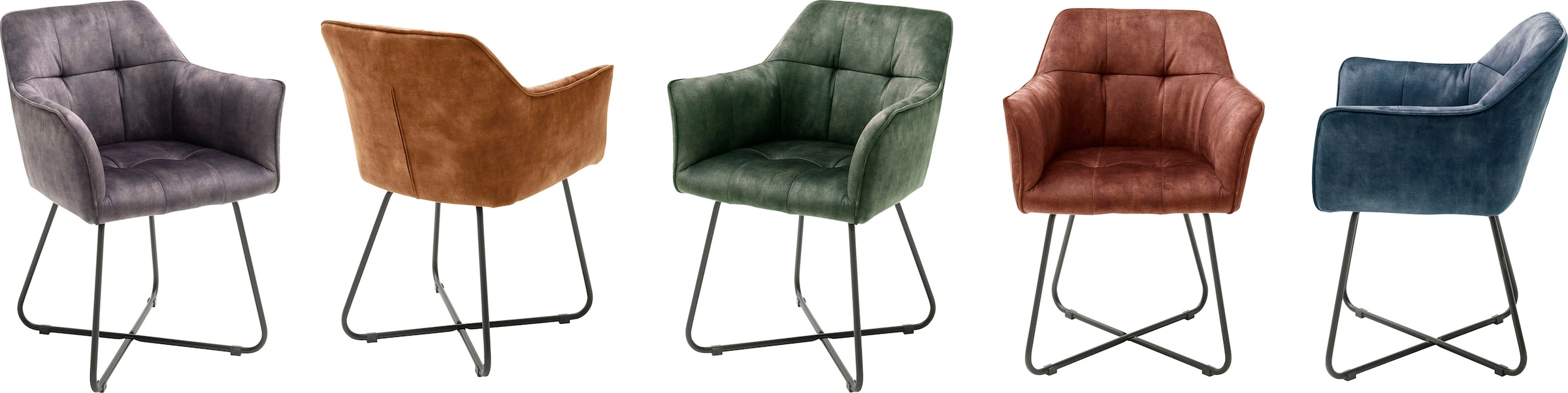 MCA furniture Esszimmerstuhl »Panama«, (Set), Keder, kaufen Stuhl belastbar Vintage, bis auf 120 Raten mit Kg Vintage St., Veloursoptik 2